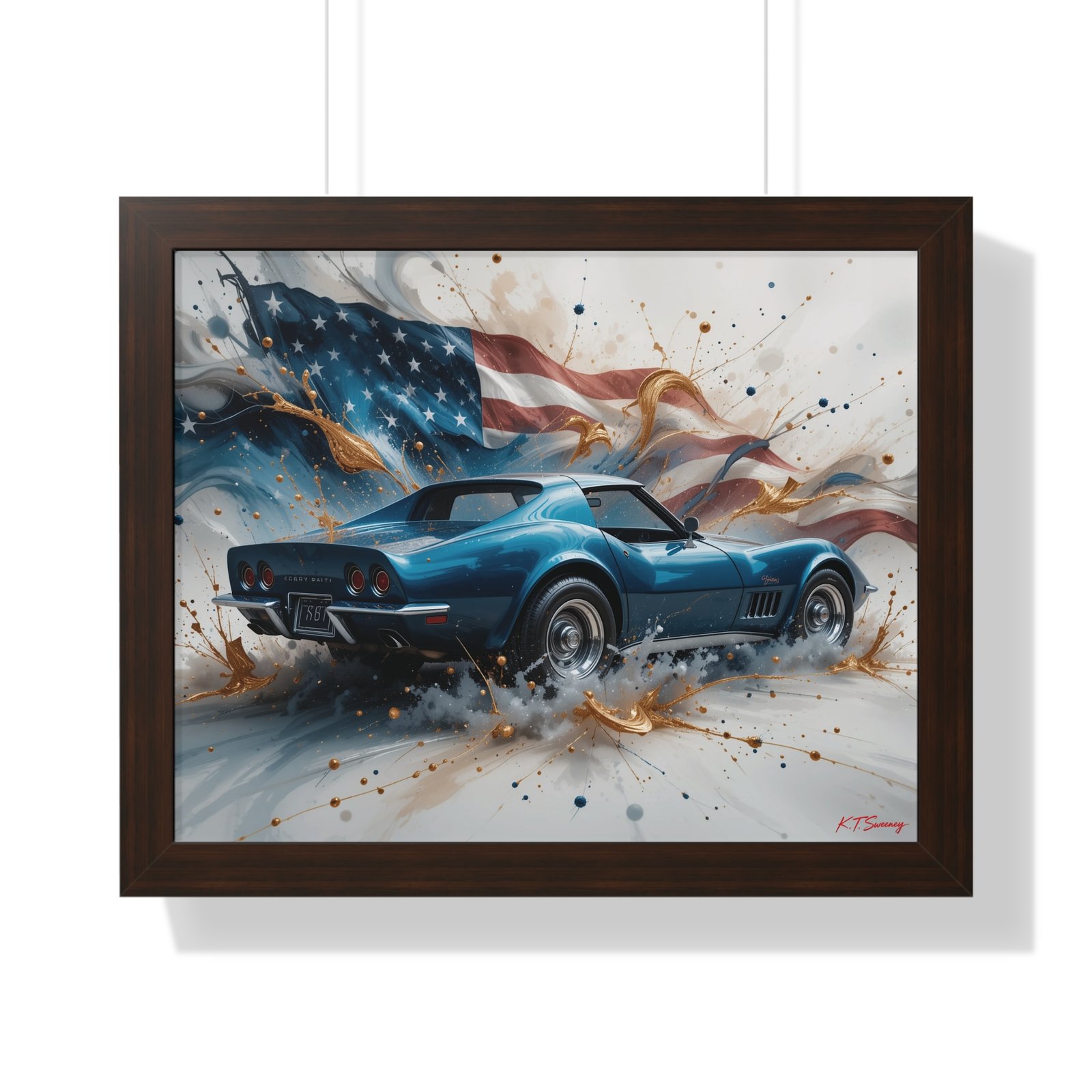 1979 Corvette Wall Art Framed Print with American Flag Background | Studio Edition Classic Car Collector’s Artwork - Image 10