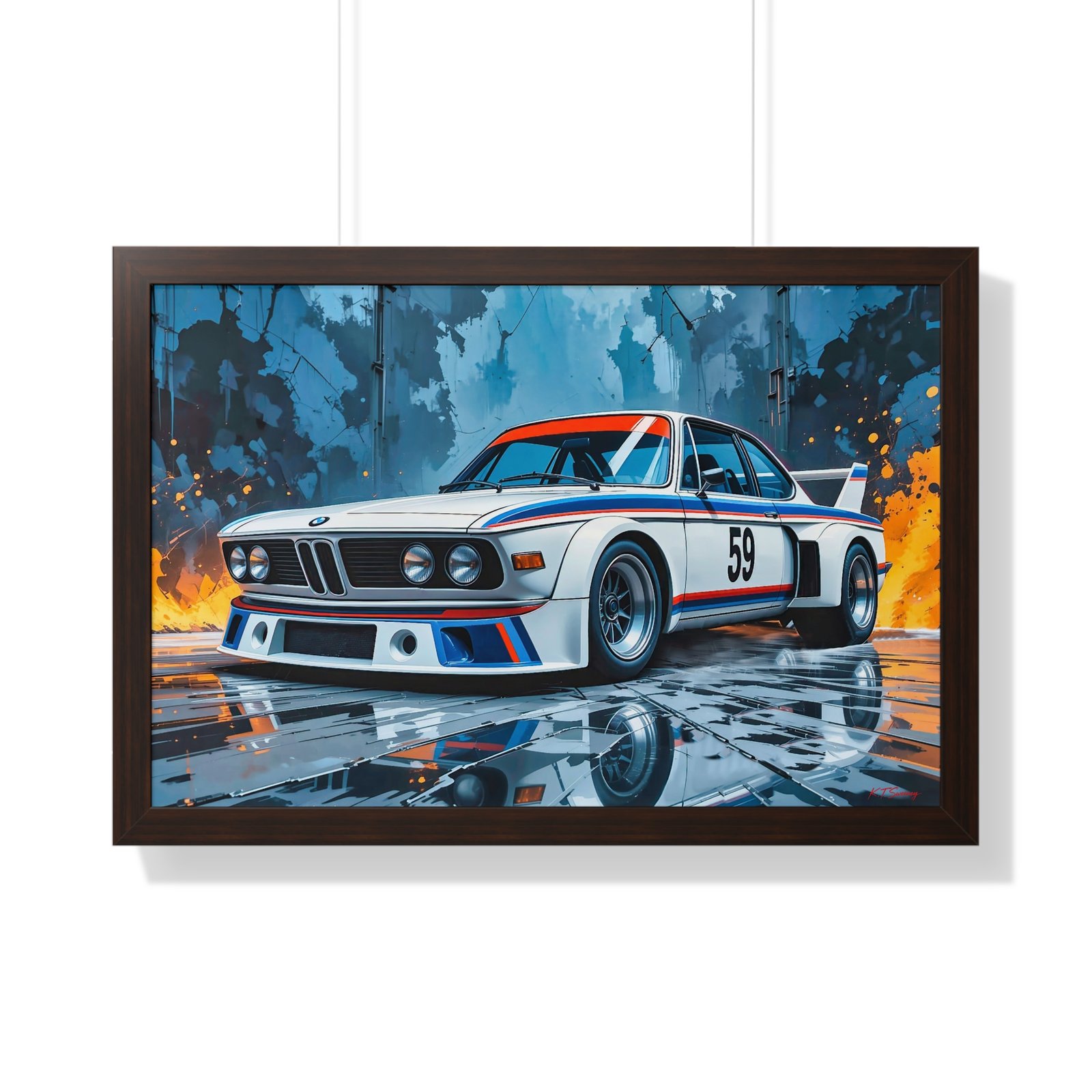 Limited Edition BMW 3.0 CSL Wall Art Framed Print Inspired by Brumos Racing Team | Classic BMW Collector’s Artwork - Image 10