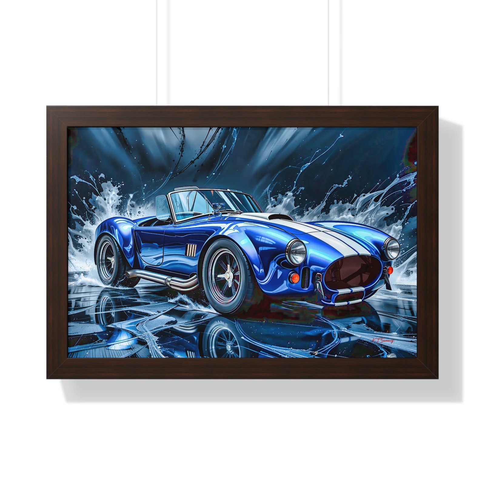 Exclusive Edition Classic Blue Shelby Cobra with White Stripes Wall Art Framed Print | Collector’s Shelby Artwork - Image 13