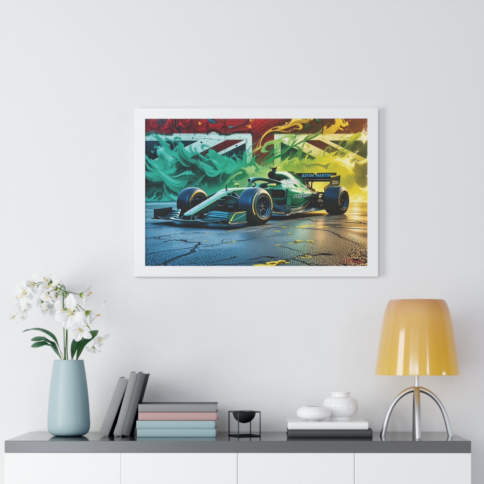 Exclusive Edition Aston Martin F1 Wall Art Framed Print with Union Jack Background | Collector’s Formula 1 Artwork - Image 26