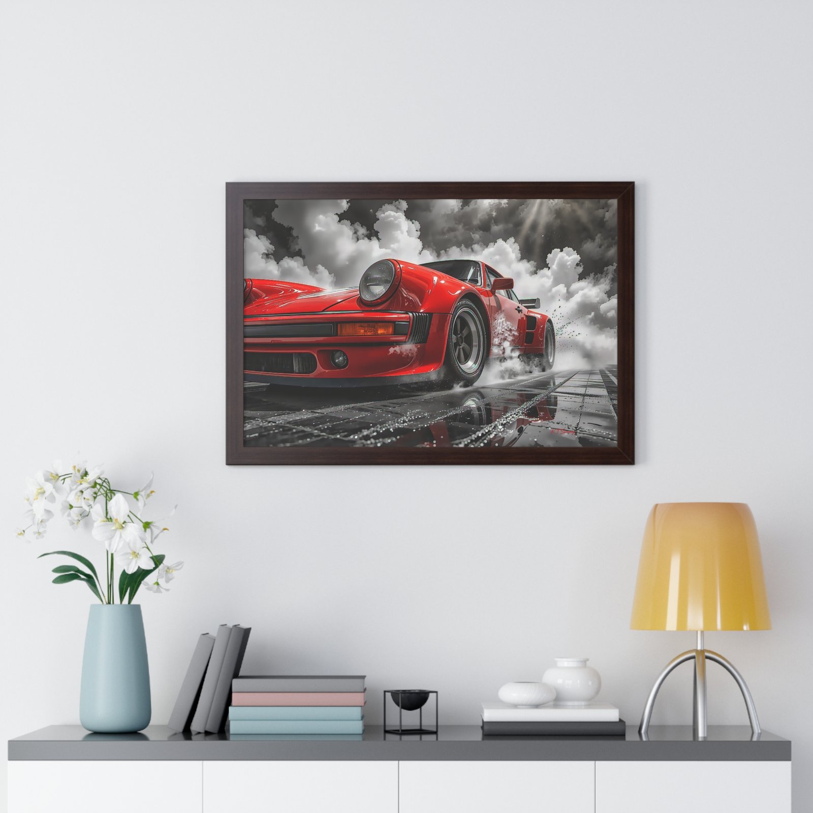 Limited Edition Porsche 930 Turbo Wall Art Framed Print in Red | Classic Porsche Collector’s Artwork - Image 17