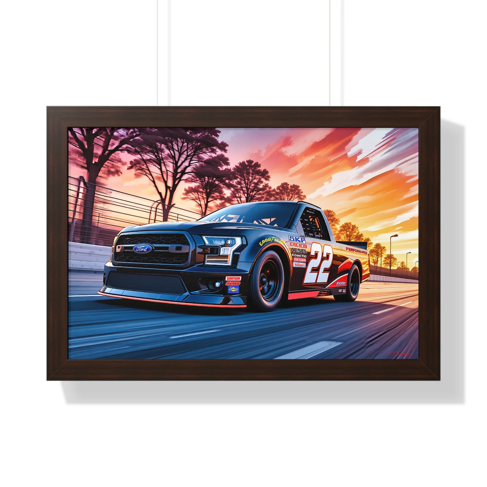 Frankie Muniz NASCAR Truck Wall Art Framed Print with Original Studio Edition Design | Collector’s Racing Artwork - Image 19