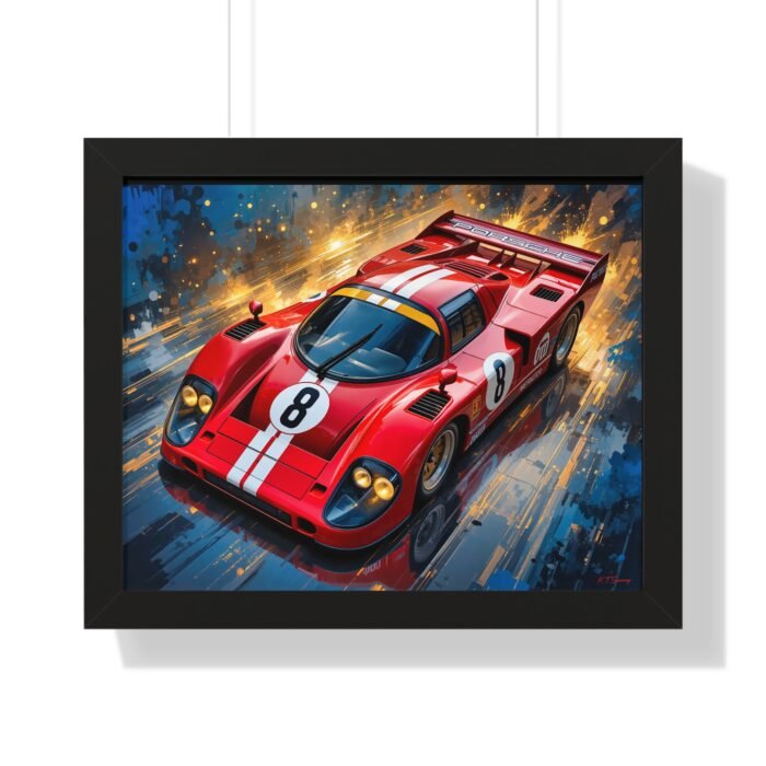 Limited Edition Red Porsche Le Mans Tribute Wall Art Framed Print | Original Classic Racing Collector’s Artwork
