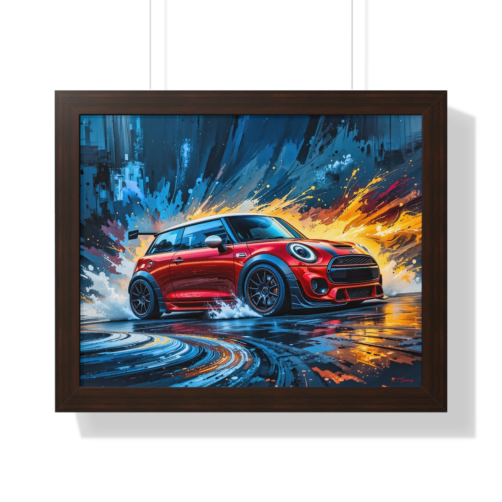 Limited Edition Red Mini Cooper S Racing Car Wall Art Framed Print | Collector’s Classic Mini Artwork - Image 10