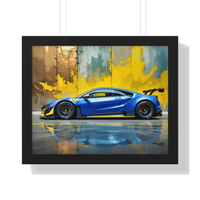 Acura NSX Wall Art Framed Print with Dramatic Textured Paint Style Background | Studio Edition Collector’s Artwork