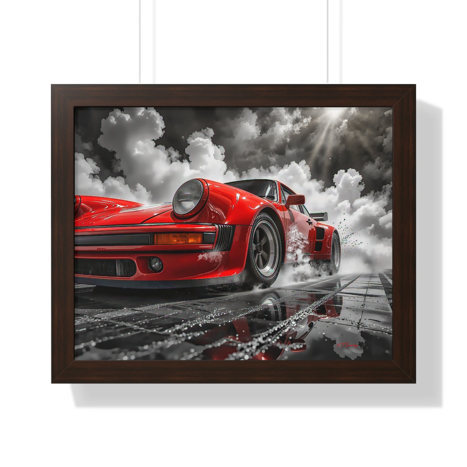 Limited Edition Porsche 930 Turbo Wall Art Framed Print in Red | Classic Porsche Collector’s Artwork - Image 10