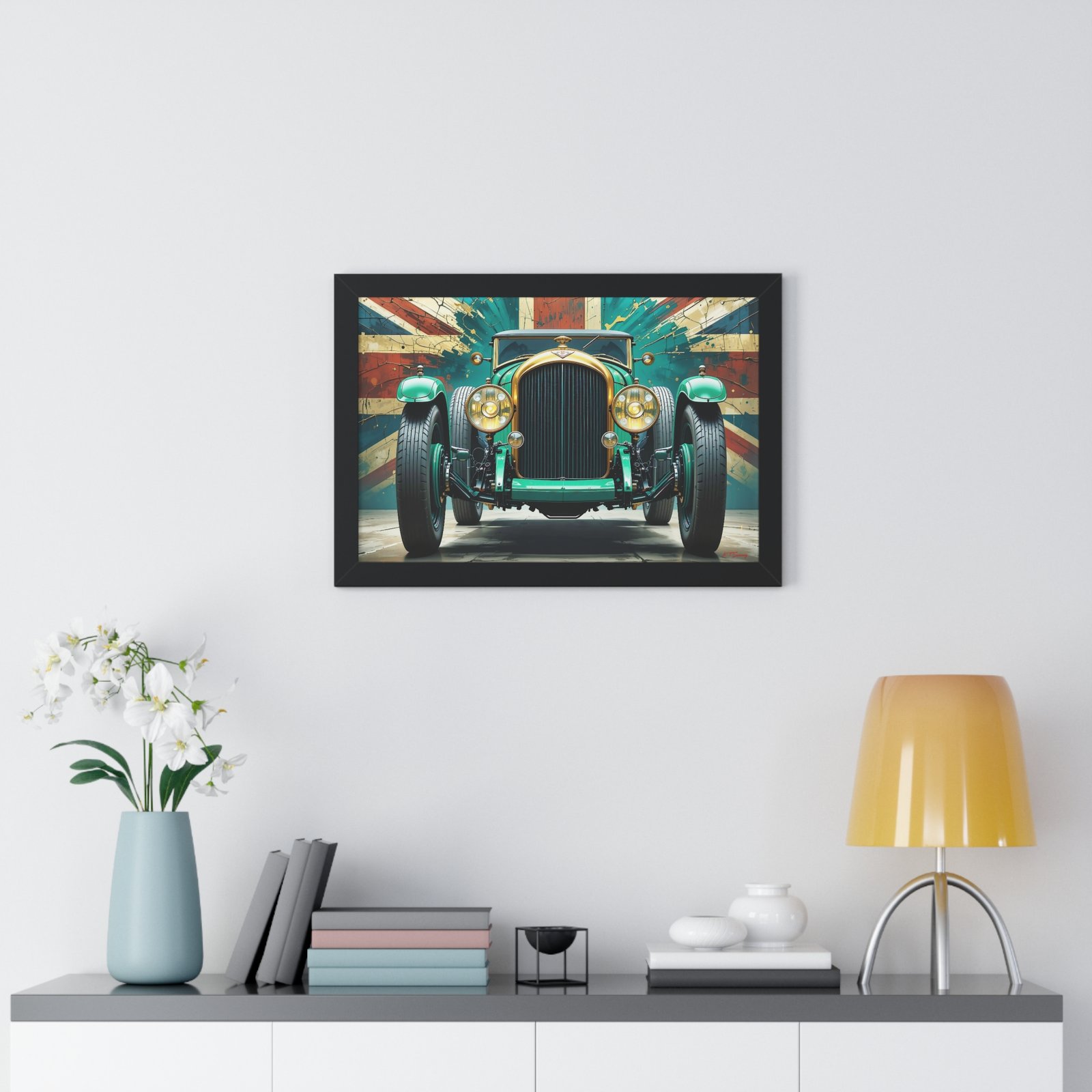 Limited Edition 1929 Bentley Speed Six Wall Art Framed Print in British Racing Green | Vintage Bentley Collector’s Artwork - Image 5