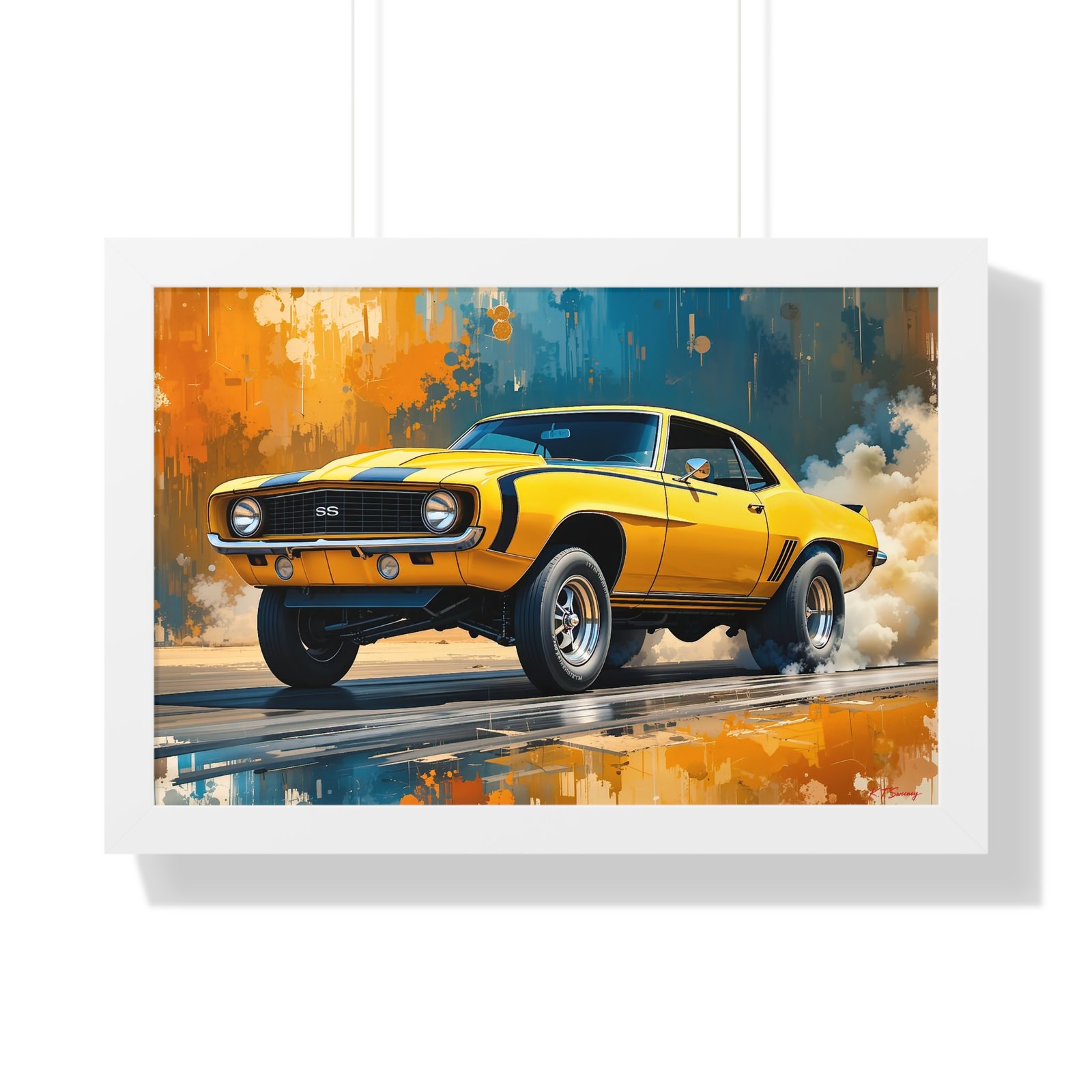1969 Yellow Camaro Hot Rod Gasser Wall Art Framed Print | Studio Edition Collector’s Classic Camaro Artwork - Image 22