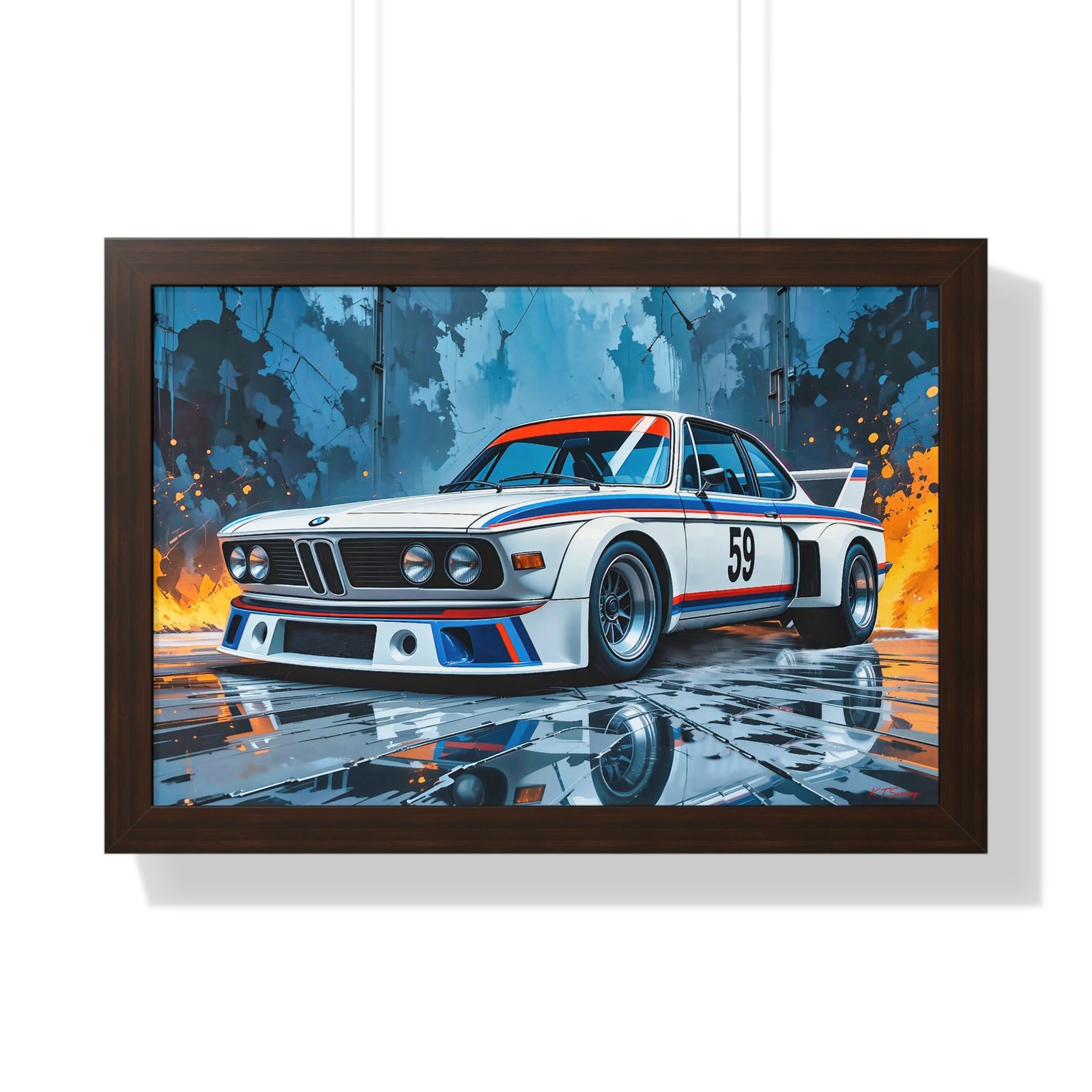 Limited Edition BMW 3.0 CSL Wall Art Framed Print Inspired by Brumos Racing Team | Classic BMW Collector’s Artwork - Image 7