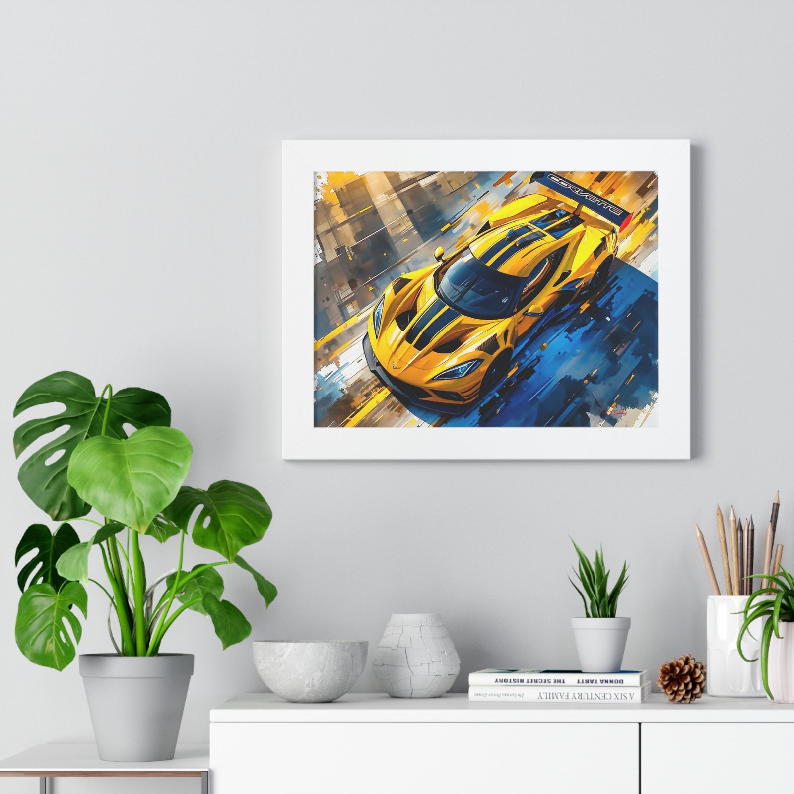 Exclusive Edition Yellow C8 Corvette Original Design | Collector’s Corvette Artwork - Image 23
