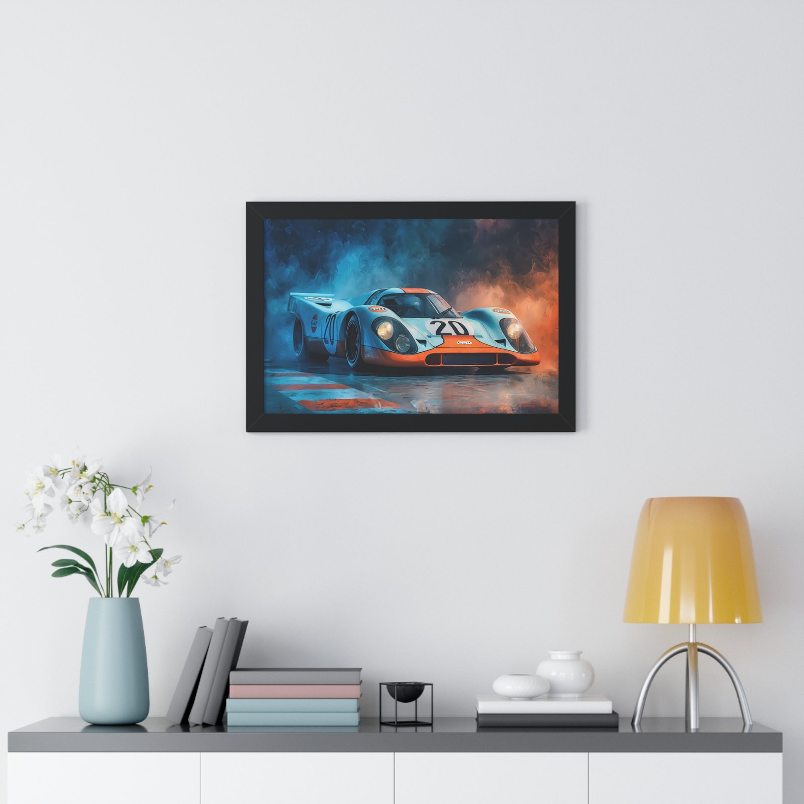 Exclusive Edition Porsche 917 Gulf Livery Wall Art Framed Print | Original Collector’s Racing Artwork - Image 2