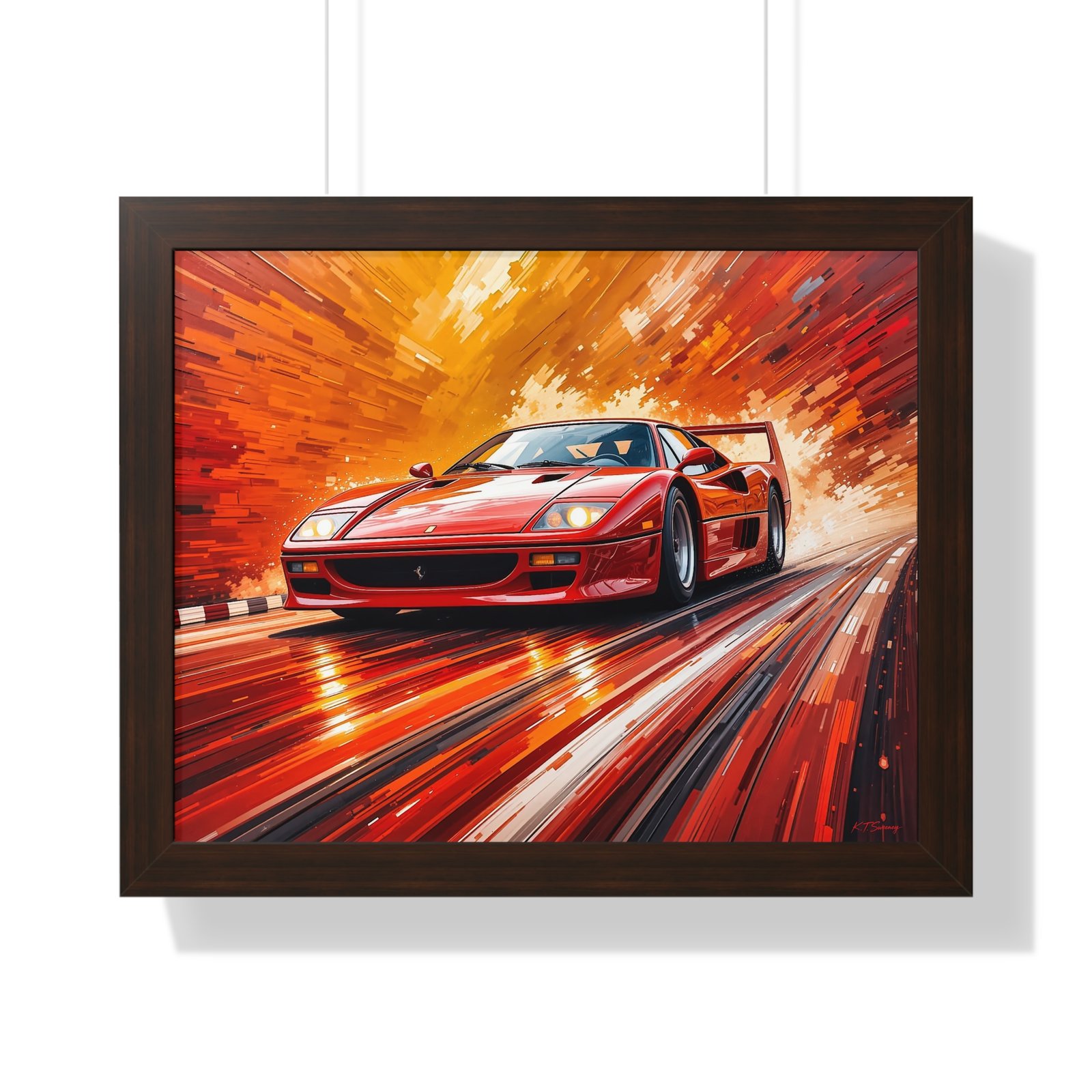 Limited Edition Ferrari F40 Wall Art Framed Print with 3D Textured Paint Style | Classic Ferrari Collector’s Artwork with Certificate - Image 10