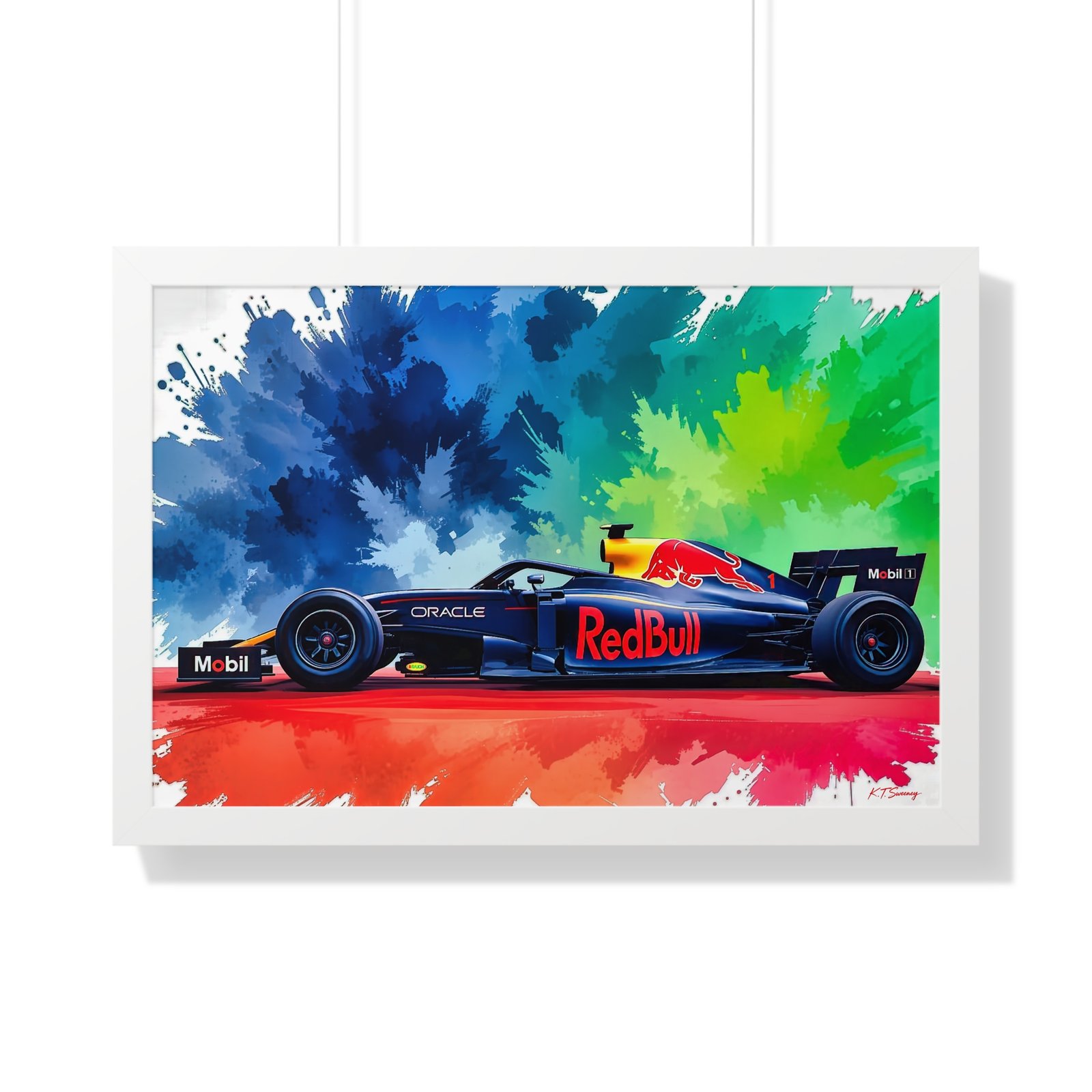 Limited Edition Red Bull F1 Wall Art Framed Print with Exploding Watercolor Style Design | Collector’s Formula 1 Artwork - Image 16