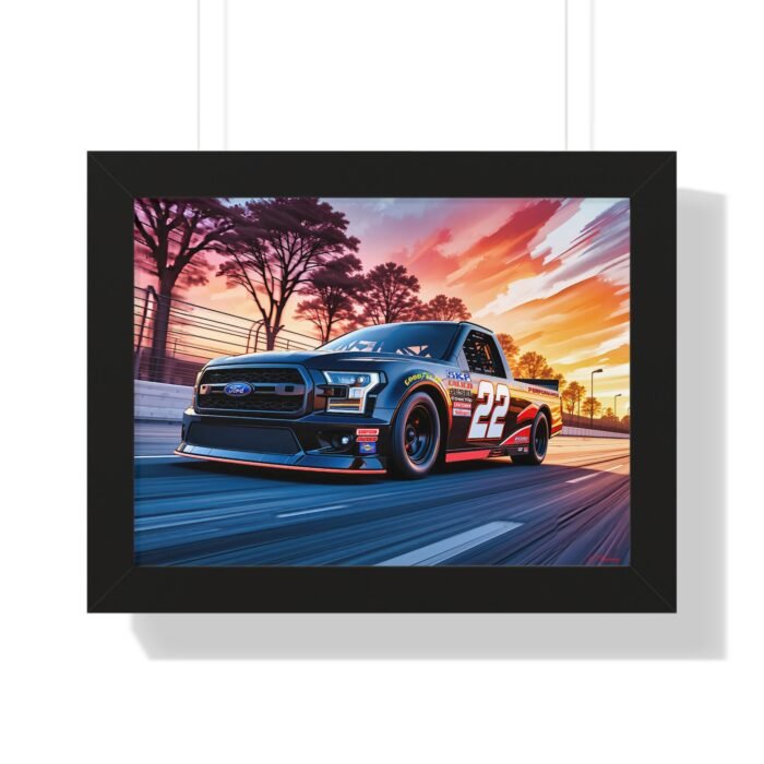 Frankie Muniz NASCAR Truck Wall Art Framed Print with Original Studio Edition Design | Collector’s Racing Artwork
