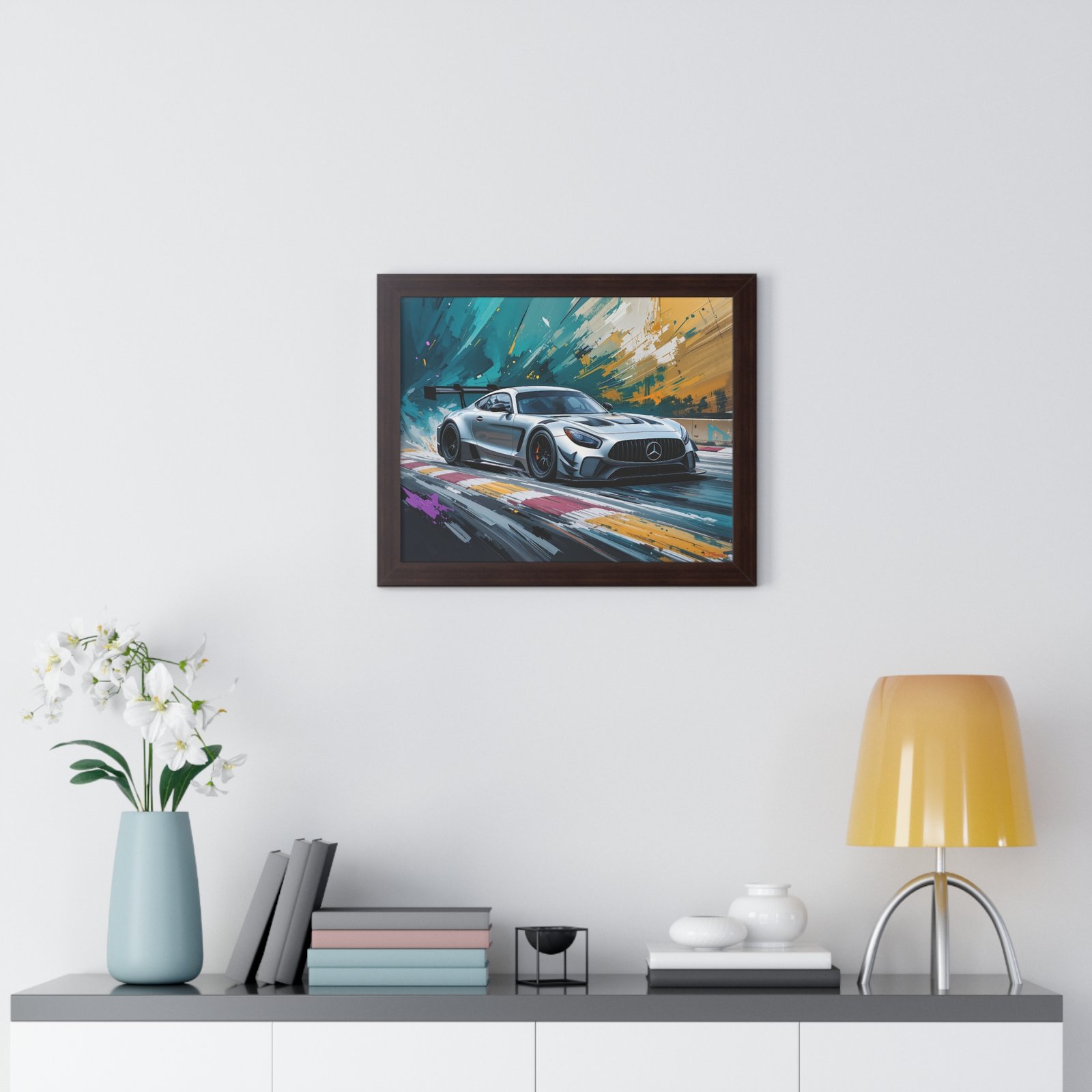 Limited Edition Mercedes GTD IMSA Inspired Racing Car | Silver Mercedes Collector’s Artwork - Image 11