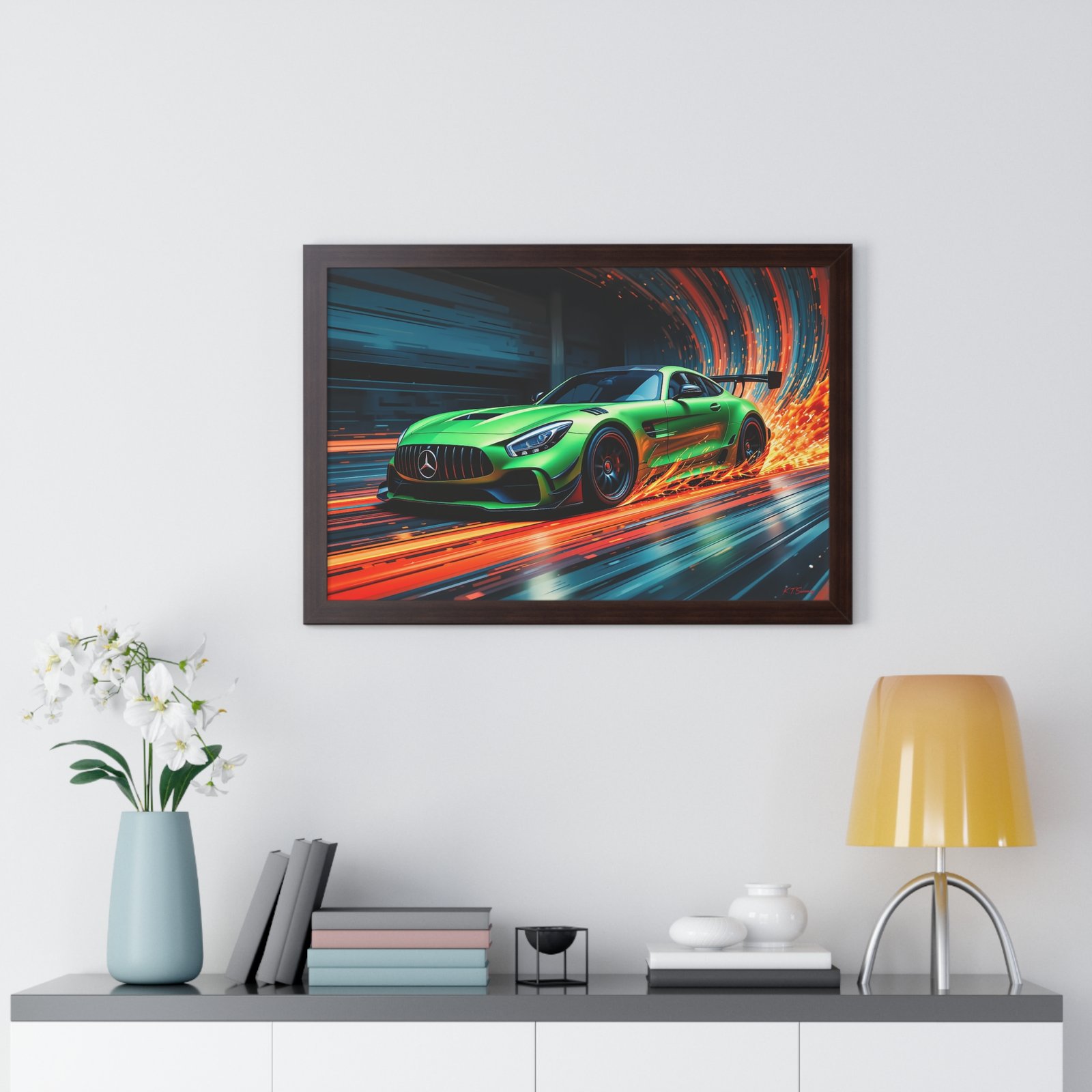 Limited Edition Mercedes IMSA GTD Racing Car Wall Art Framed Print in Metallic Green | Collector’s Motorsport Artwork - Image 11