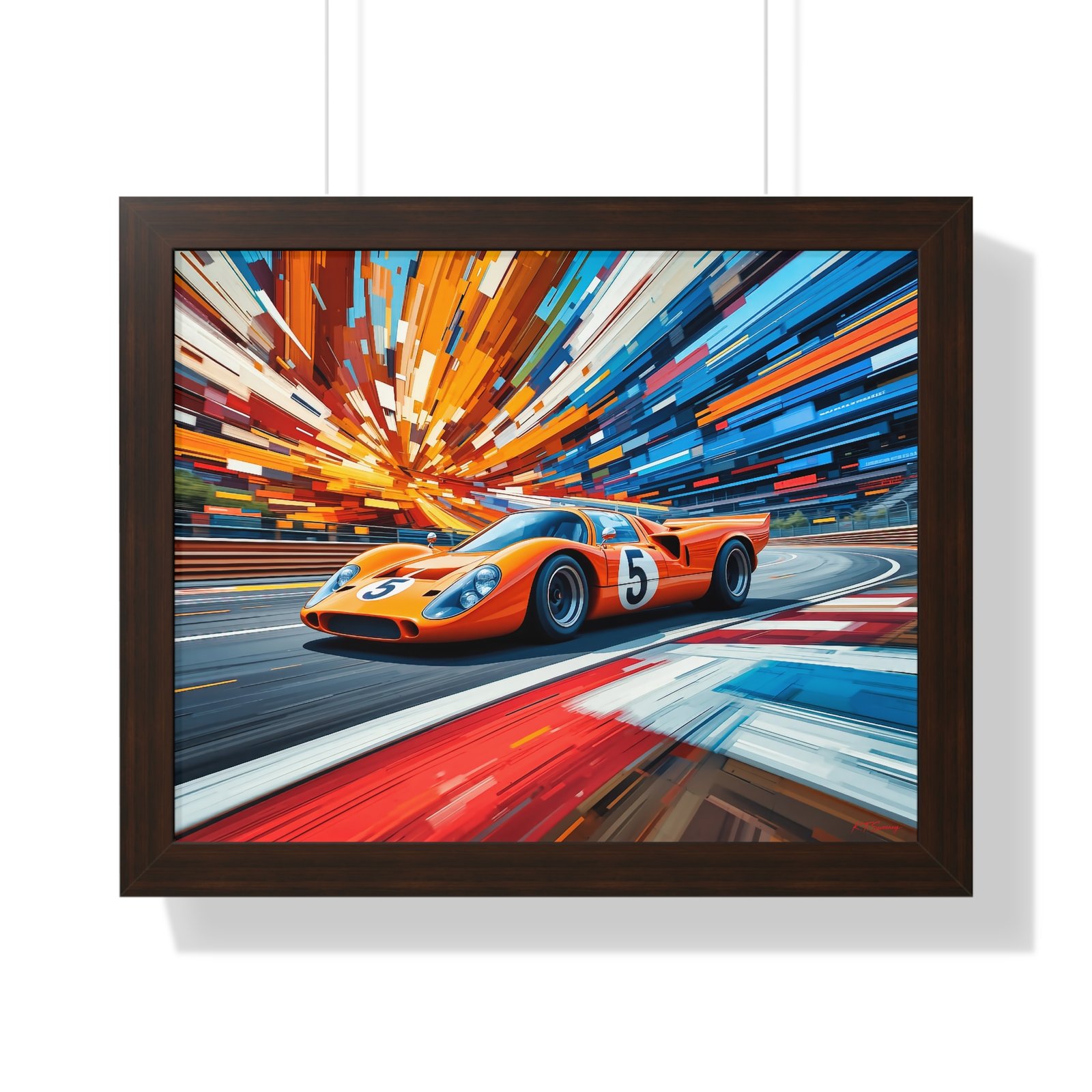 McLaren Le Mans Inspired Racing Car Wall Art Framed Print in Classic Papaya | Studio Edition Motorsport Artwork - Image 10