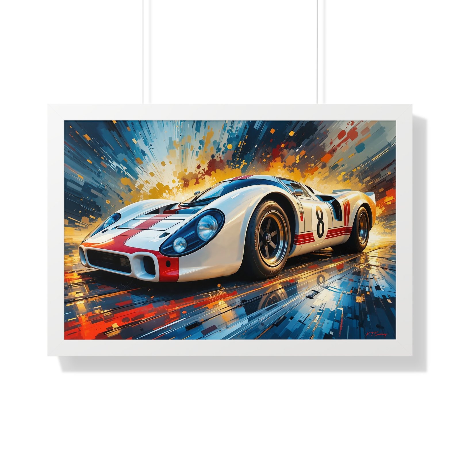 Limited Edition Porsche Le Mans Racing Car Wall Art Framed Print with 3D Textured Color Background | Collector’s Motorsport Artwork - Image 25