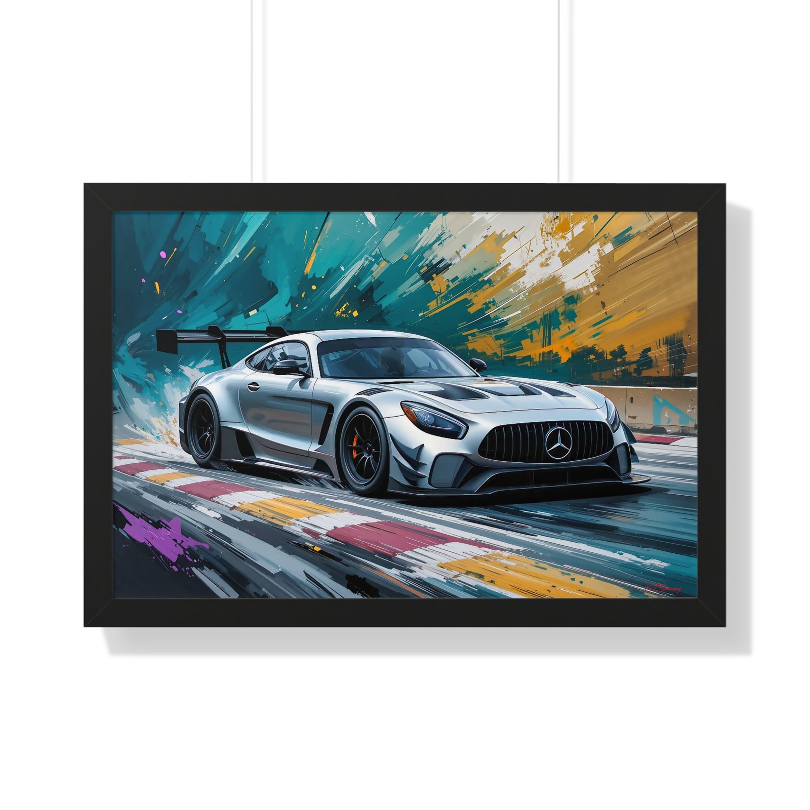 Limited Edition Mercedes GTD IMSA Inspired Racing Car | Silver Mercedes Collector’s Artwork - Image 7