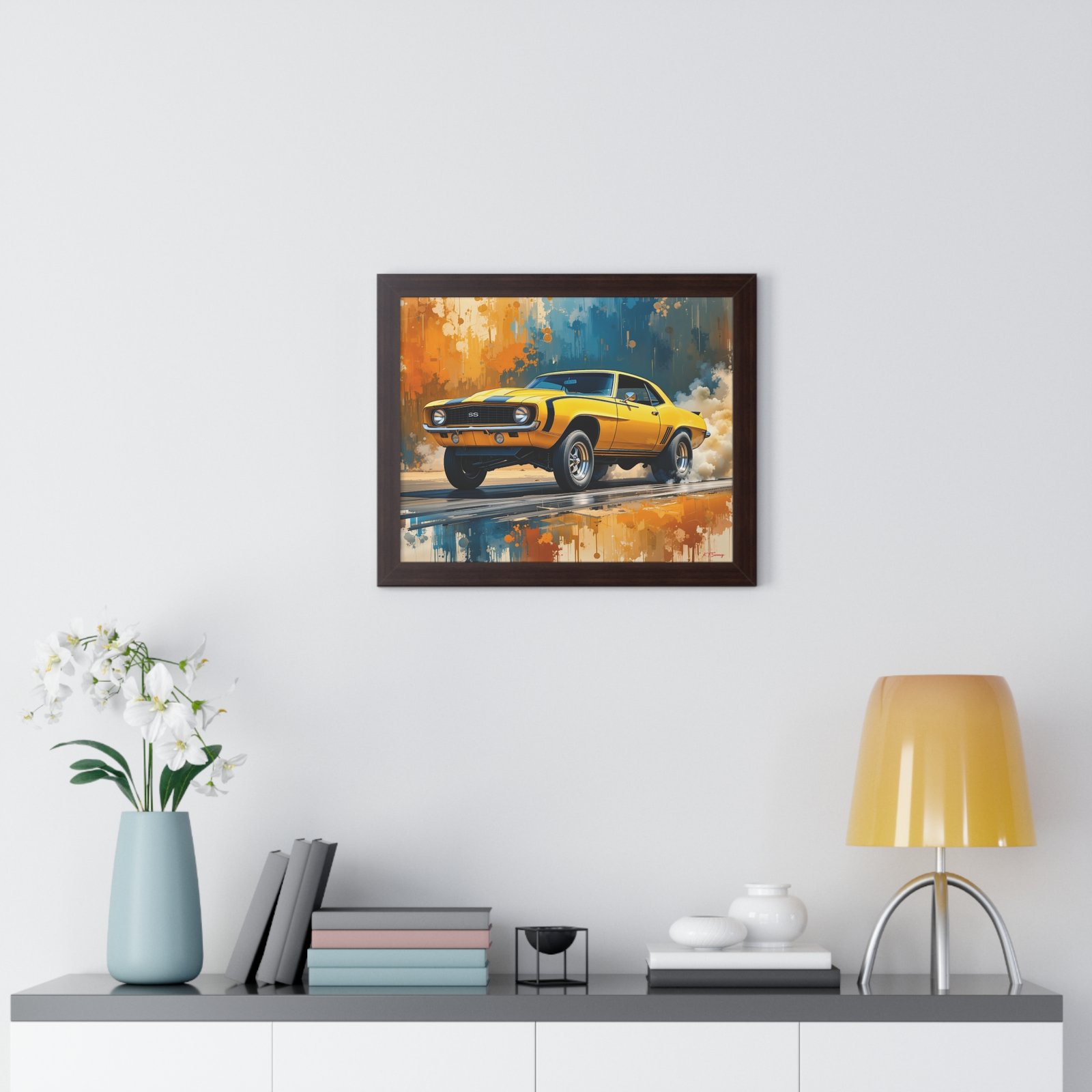 1969 Yellow Camaro Hot Rod Gasser Wall Art Framed Print | Studio Edition Collector’s Classic Camaro Artwork - Image 11