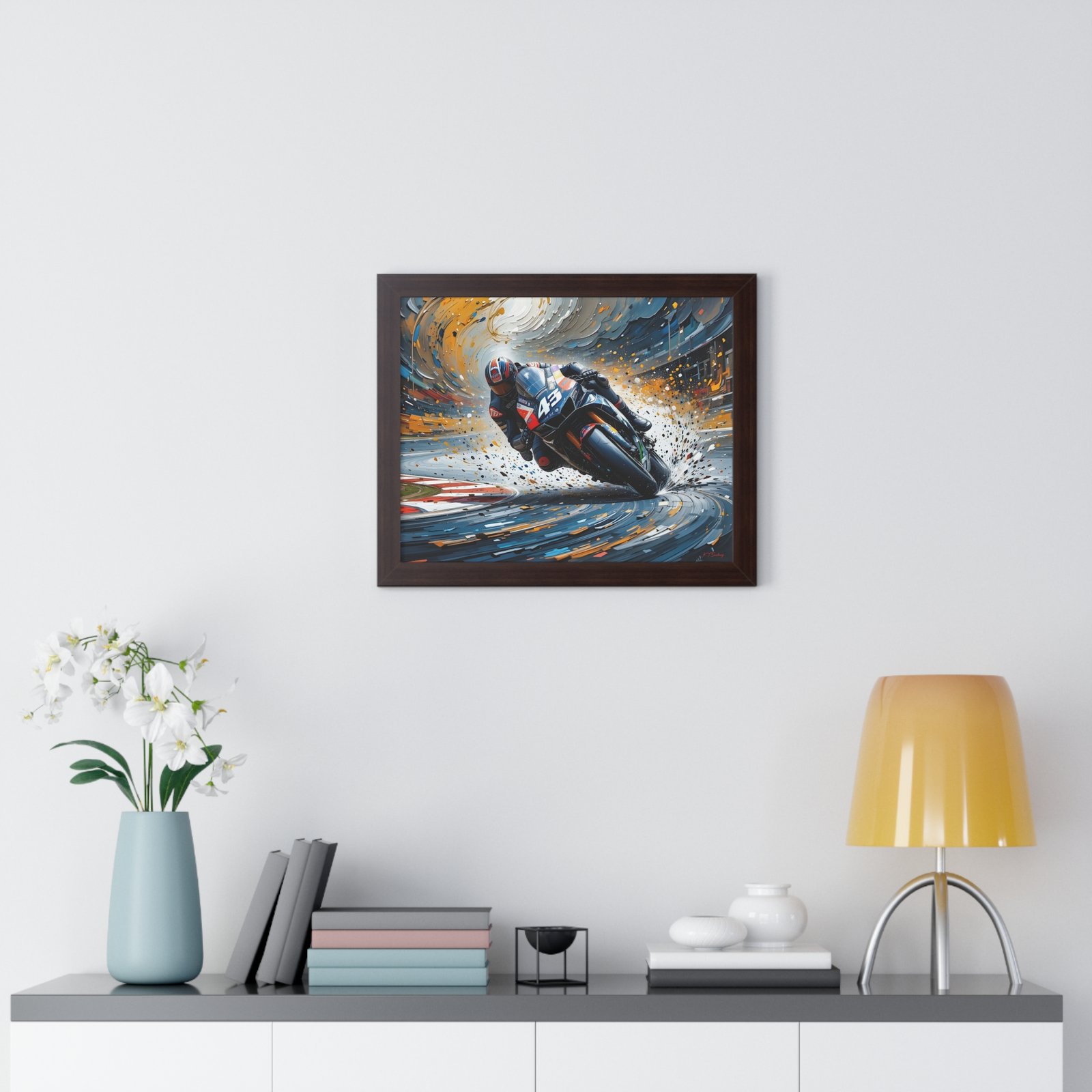 Limited Edition MotoGP Racing Motorcycle Wall Art Framed Print with 3D Textured Oil Paint Style Background | Collector’s Motorsport Artwork - Image 11