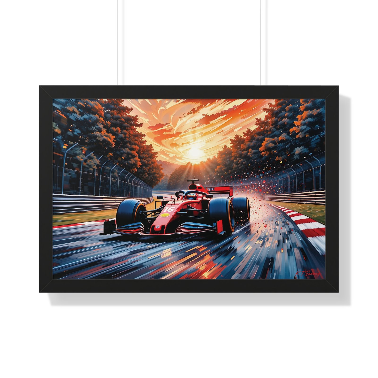Exclusive Edition Charles Leclerc Ferrari F1 Wall Art Framed Print with Textured Artistic Design | Collector’s Formula 1 Artwork - Image 4