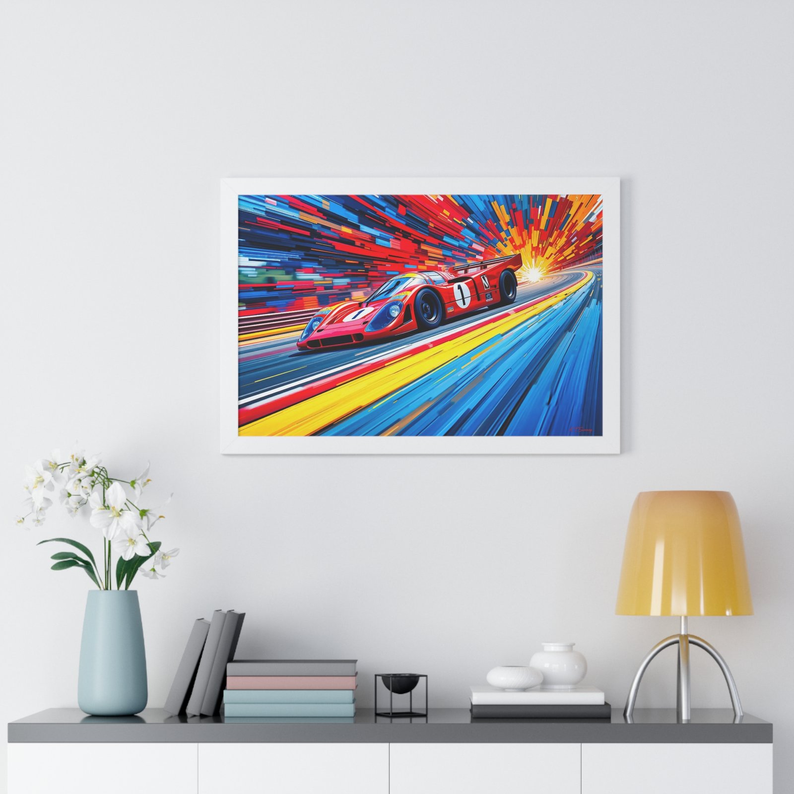 Limited Edition Porsche Le Mans Racing Car Wall Art Framed Print with 3D Textured Color Background | Collector’s Motorsport Artwork - Image 26