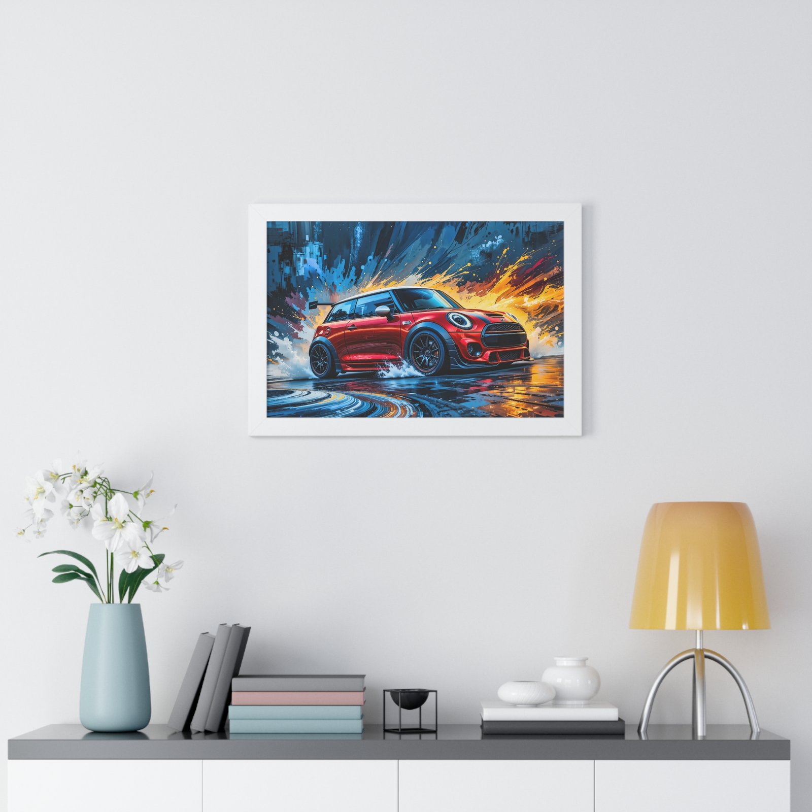 Limited Edition Red Mini Cooper S Racing Car Wall Art Framed Print | Collector’s Classic Mini Artwork - Image 23
