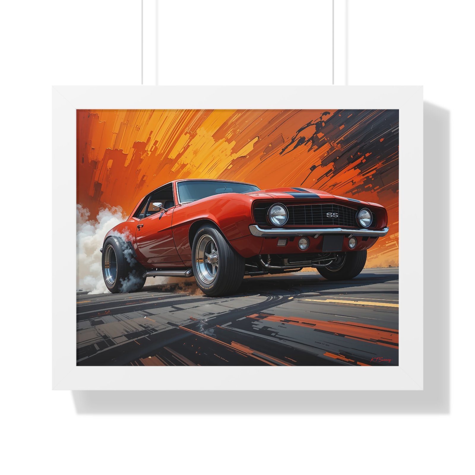 1969 Camaro Hot Rod Gasser Wall Art Framed Print in Classic Orange | Studio Edition Muscle Car Collector’s Artwork - Image 19