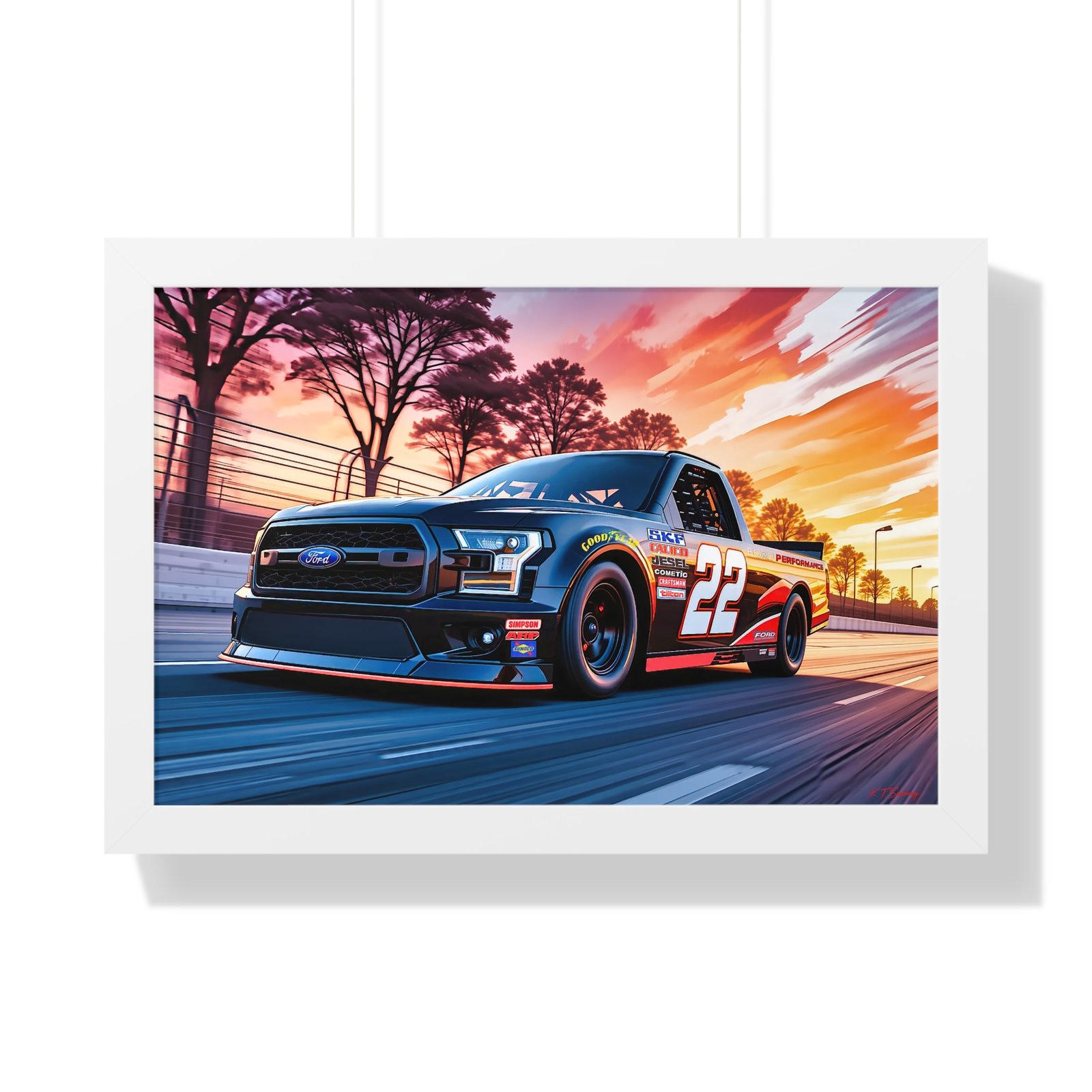 Frankie Muniz NASCAR Truck Wall Art Framed Print with Original Studio Edition Design | Collector’s Racing Artwork - Image 31