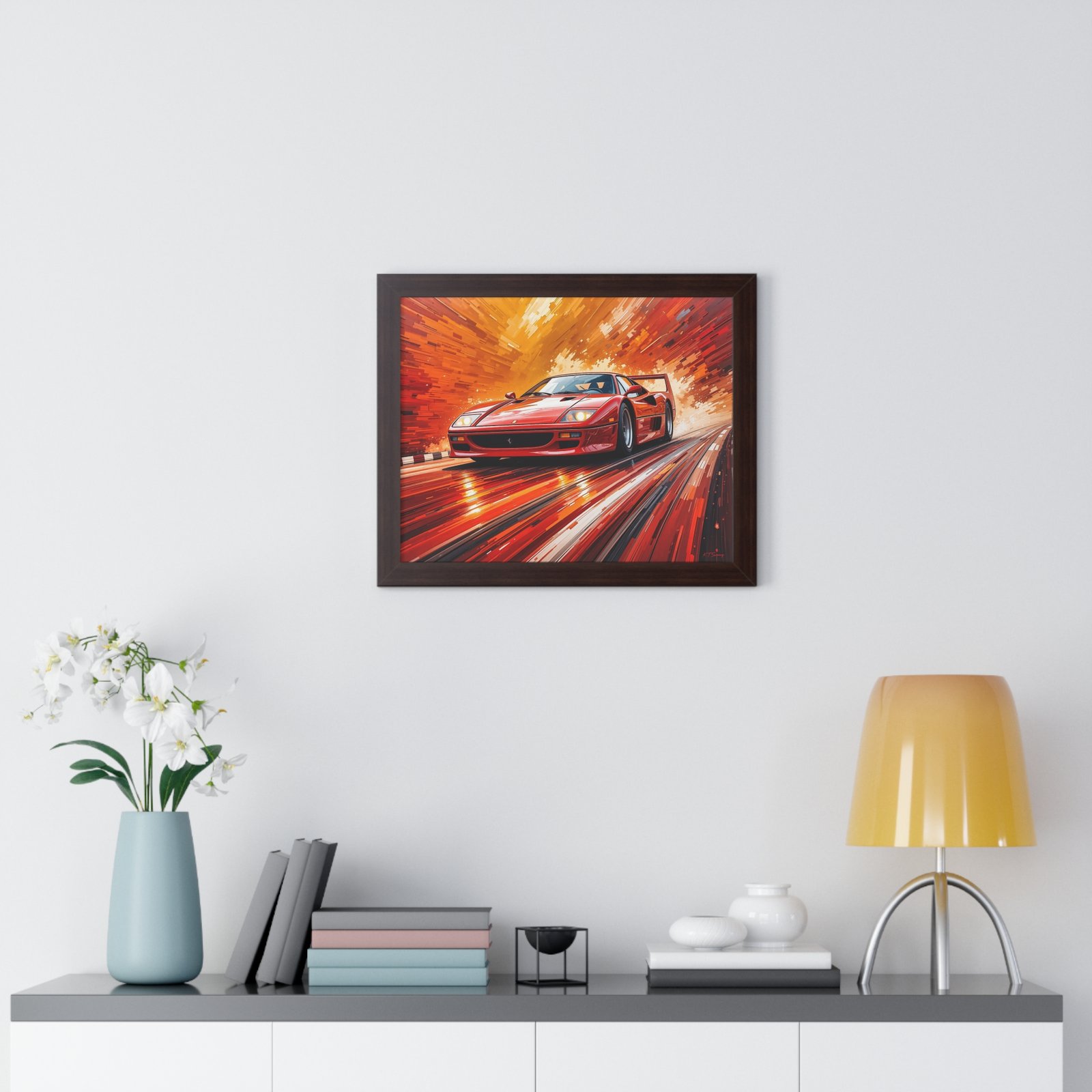 Limited Edition Ferrari F40 Wall Art Framed Print with 3D Textured Paint Style | Classic Ferrari Collector’s Artwork with Certificate - Image 11