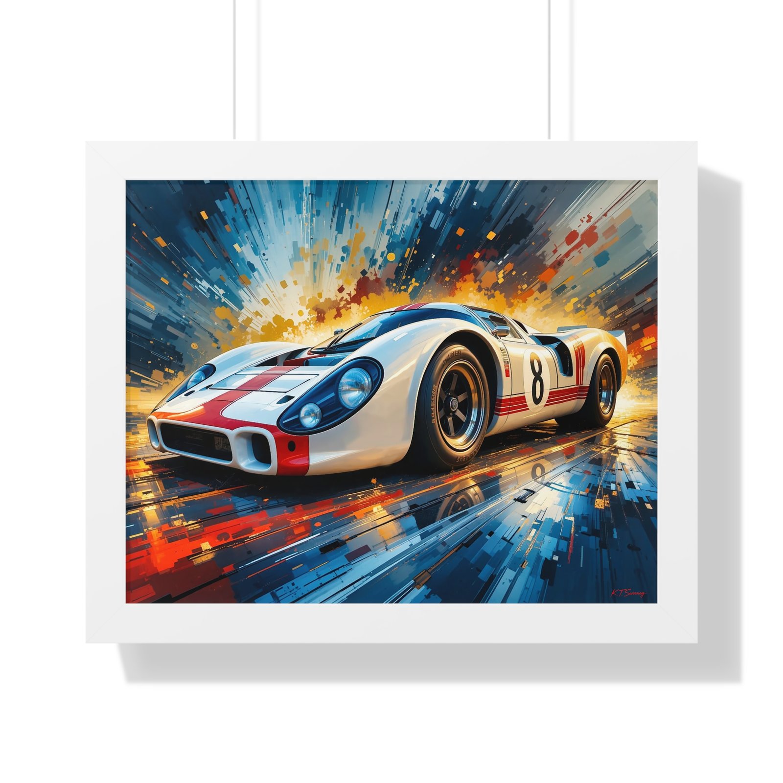 Limited Edition Porsche Le Mans Racing Car Wall Art Framed Print with 3D Textured Color Background | Collector’s Motorsport Artwork - Image 19