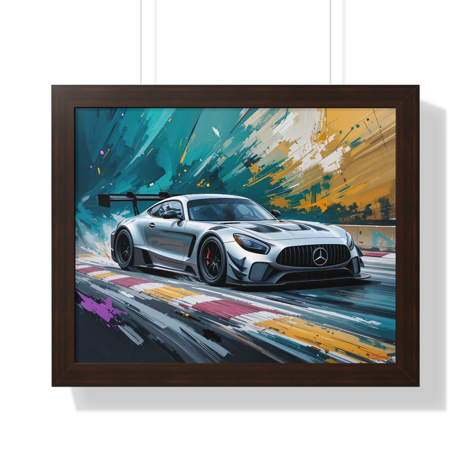 Limited Edition Mercedes GTD IMSA Inspired Racing Car | Silver Mercedes Collector’s Artwork - Image 10