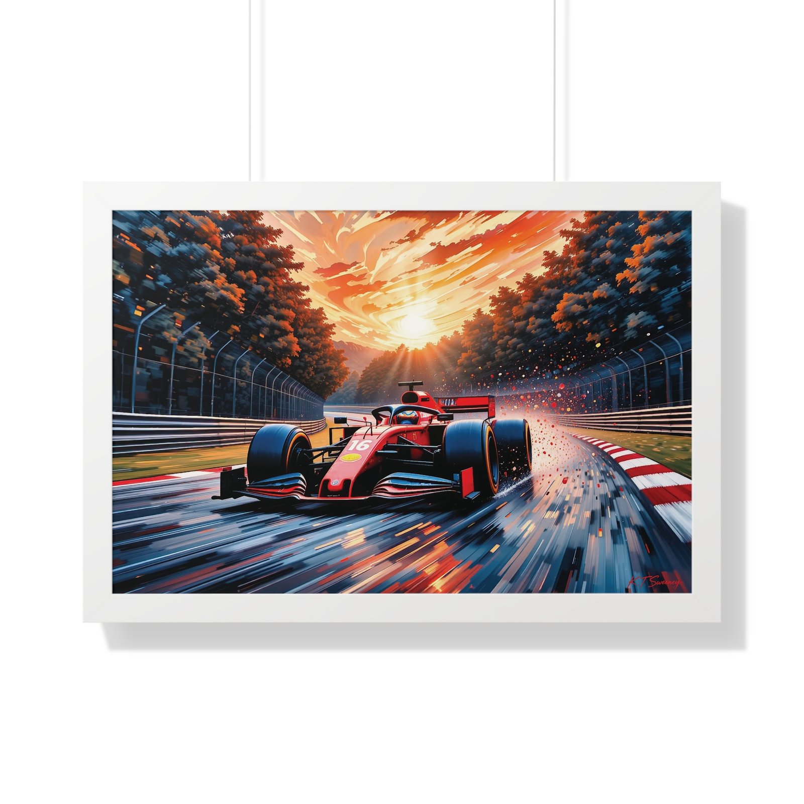 Exclusive Edition Charles Leclerc Ferrari F1 Wall Art Framed Print with Textured Artistic Design | Collector’s Formula 1 Artwork - Image 16