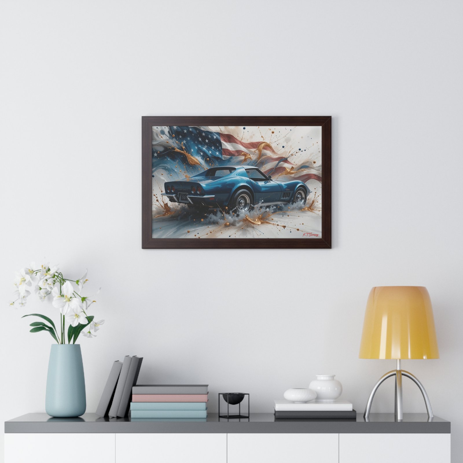 1979 Corvette Wall Art Framed Print with American Flag Background | Studio Edition Classic Car Collector’s Artwork - Image 14
