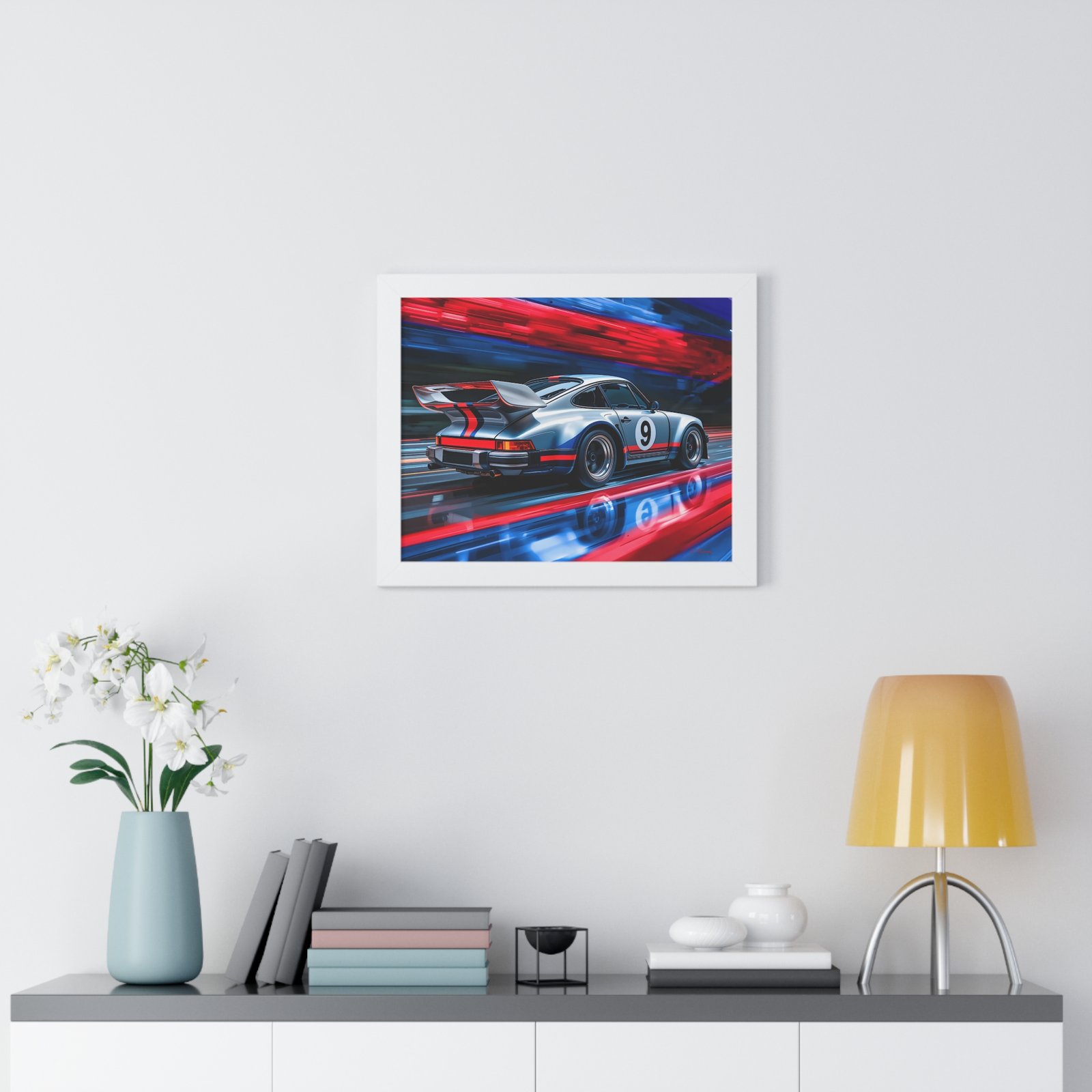 Limited Edition Classic Porsche 930 Turbo in Silver Wall Art Framed Print | Collector’s Porsche Artwork - Image 20