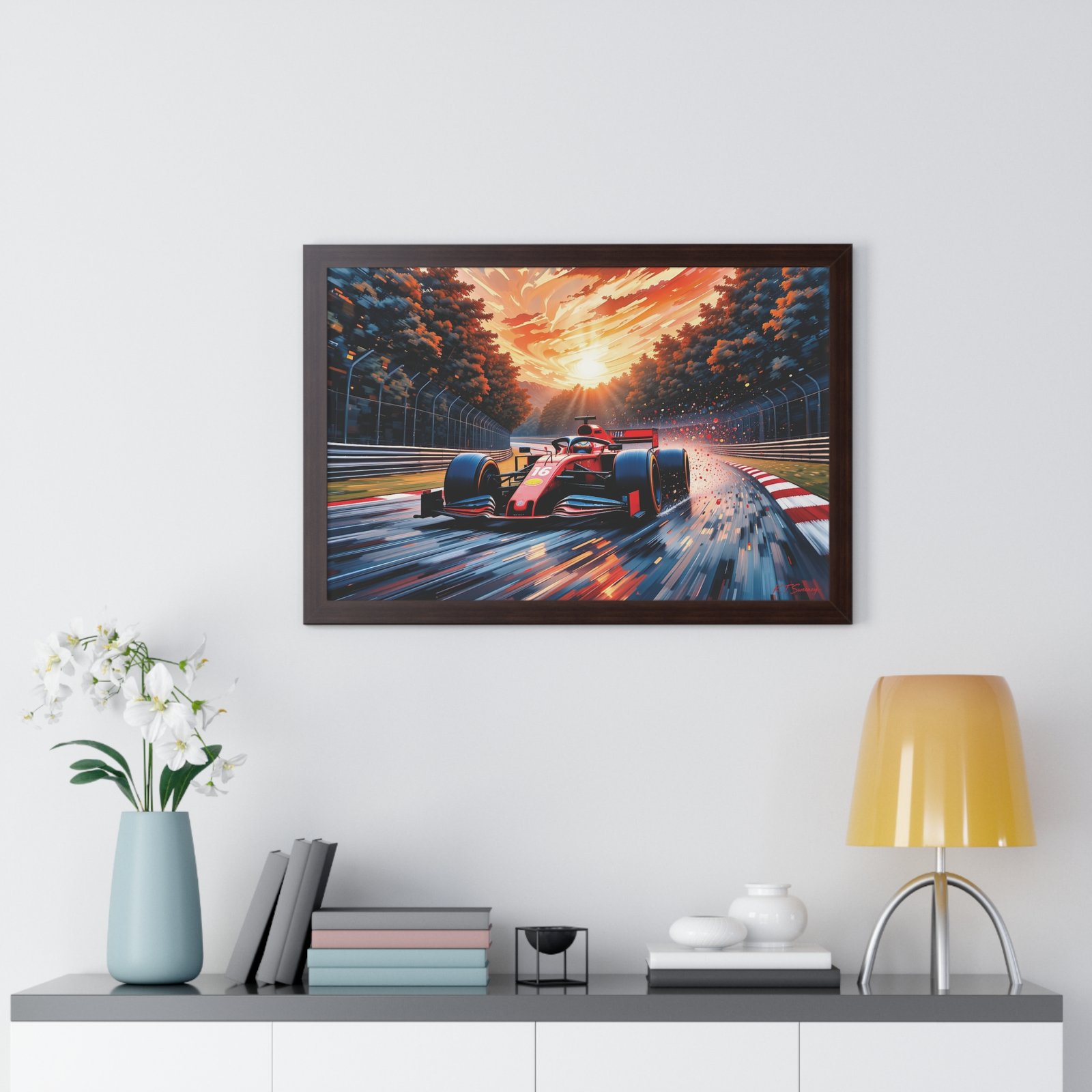 Exclusive Edition Charles Leclerc Ferrari F1 Wall Art Framed Print with Textured Artistic Design | Collector’s Formula 1 Artwork - Image 11