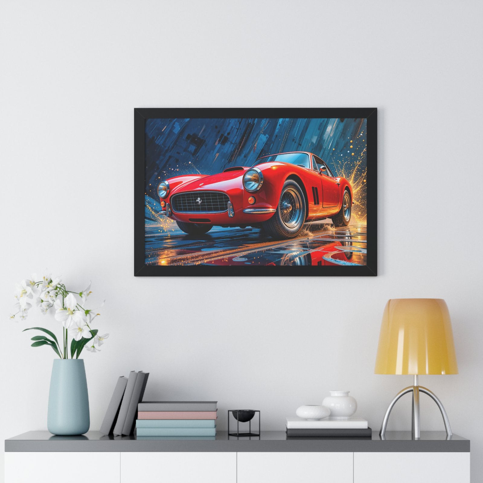 Limited Edition 1956 Ferrari 250 GT Wall Art Framed Print in Red | Classic Ferrari Collector’s Artwork - Image 5