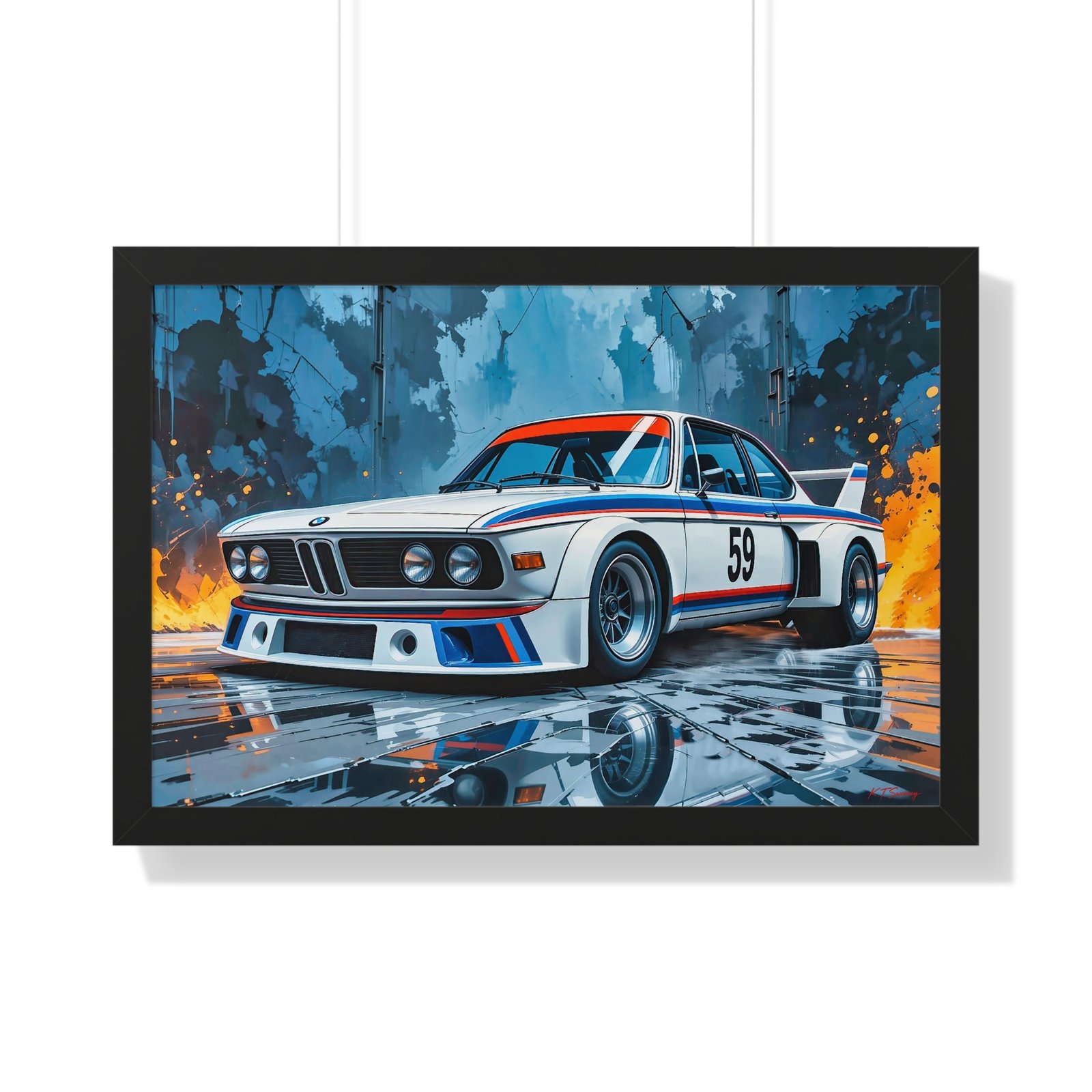 Limited Edition BMW 3.0 CSL Wall Art Framed Print Inspired by Brumos Racing Team | Classic BMW Collector’s Artwork - Image 4