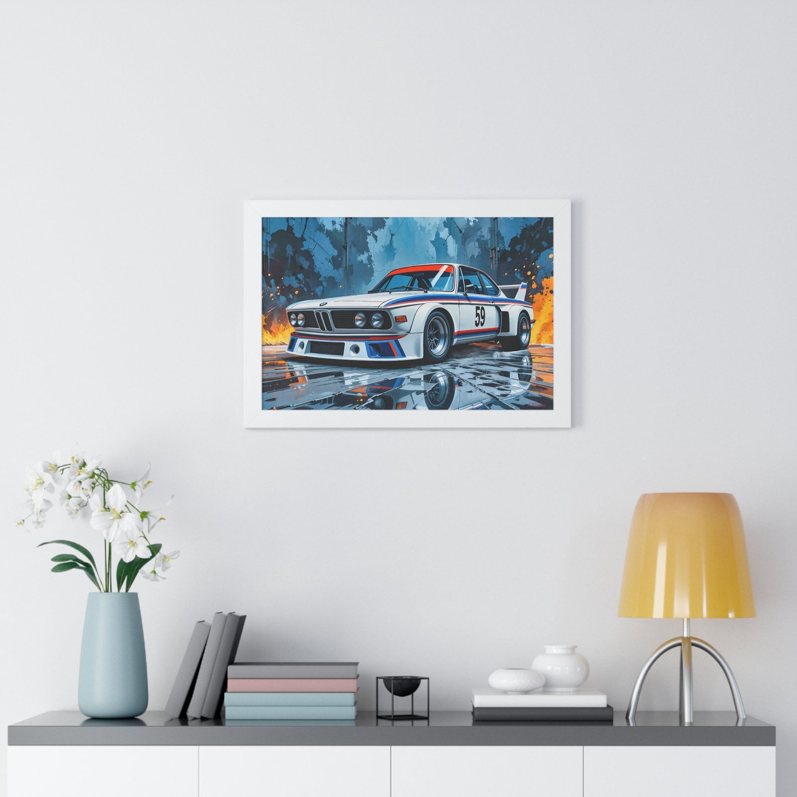 Limited Edition BMW 3.0 CSL Wall Art Framed Print Inspired by Brumos Racing Team | Classic BMW Collector’s Artwork - Image 14