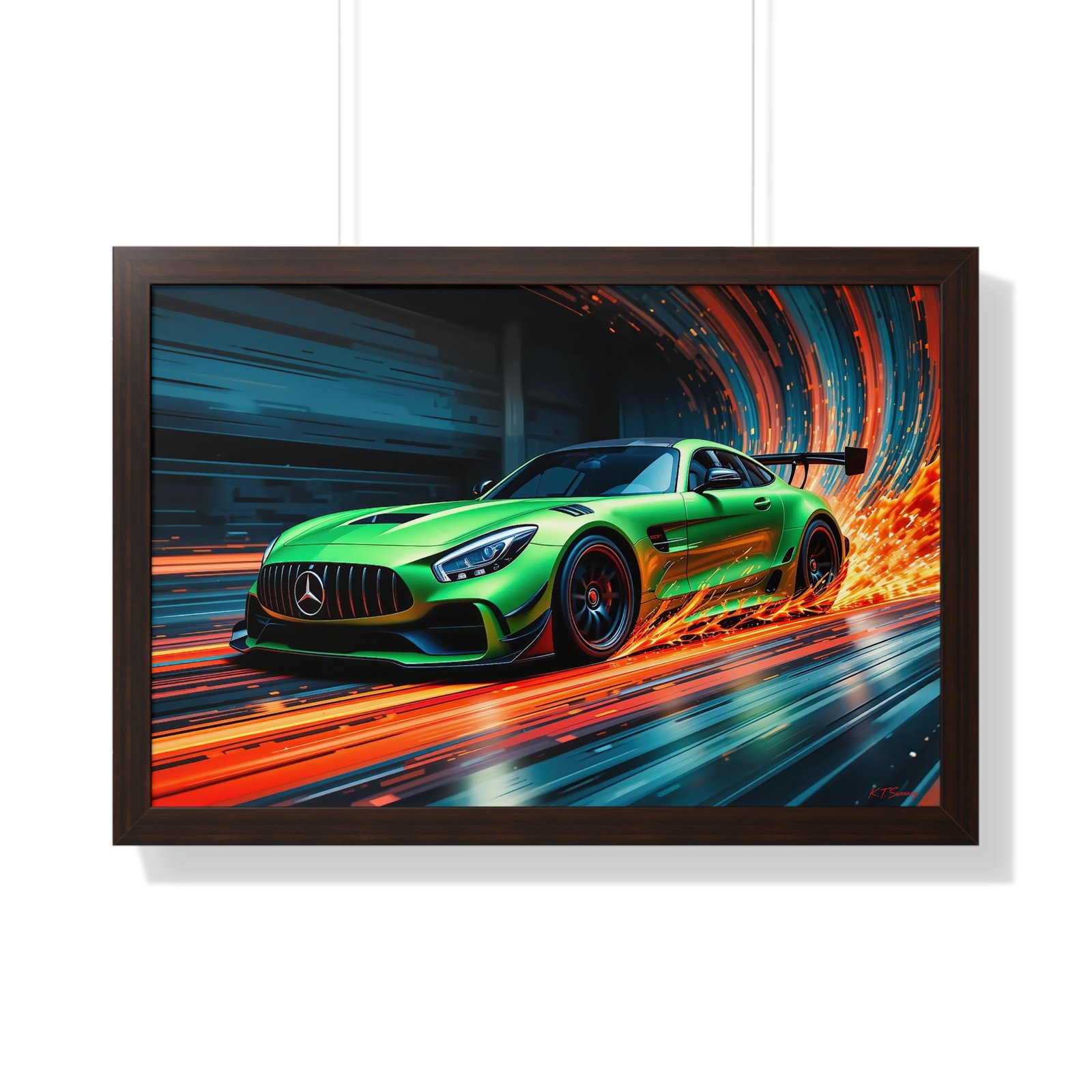 Limited Edition Mercedes IMSA GTD Racing Car Wall Art Framed Print in Metallic Green | Collector’s Motorsport Artwork - Image 10