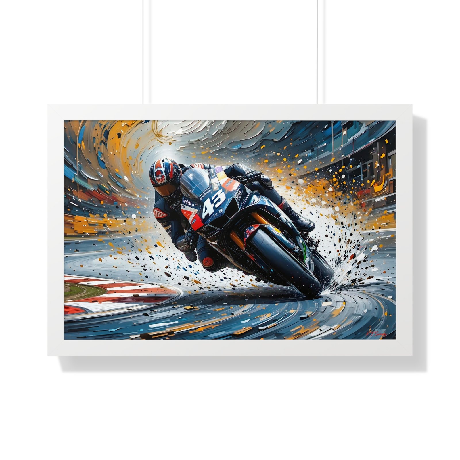 Limited Edition MotoGP Racing Motorcycle Wall Art Framed Print with 3D Textured Oil Paint Style Background | Collector’s Motorsport Artwork - Image 25