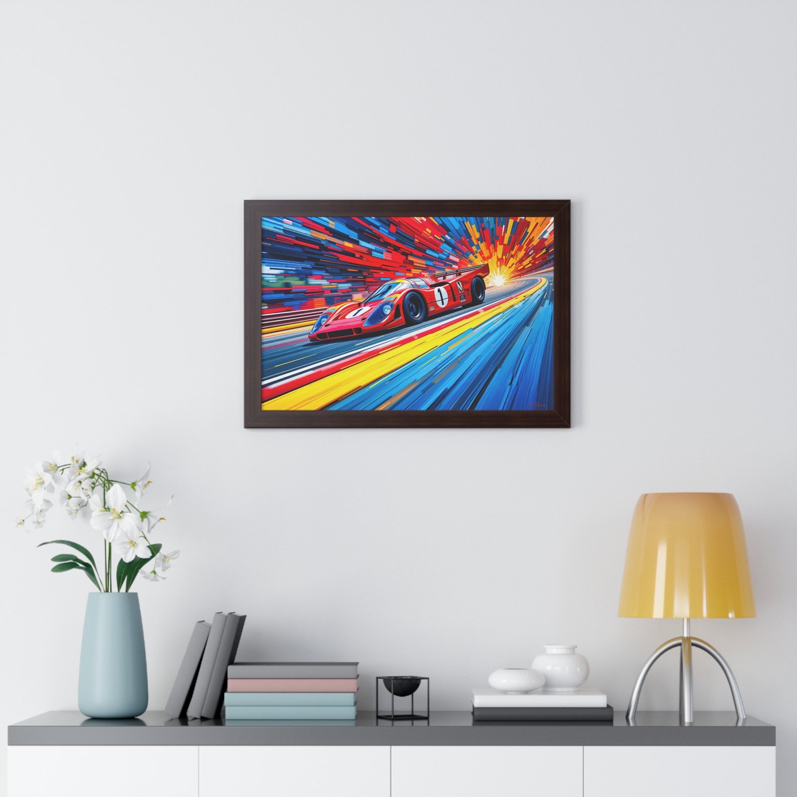 Limited Edition Porsche Le Mans Racing Car Wall Art Framed Print with 3D Textured Color Background | Collector’s Motorsport Artwork - Image 14