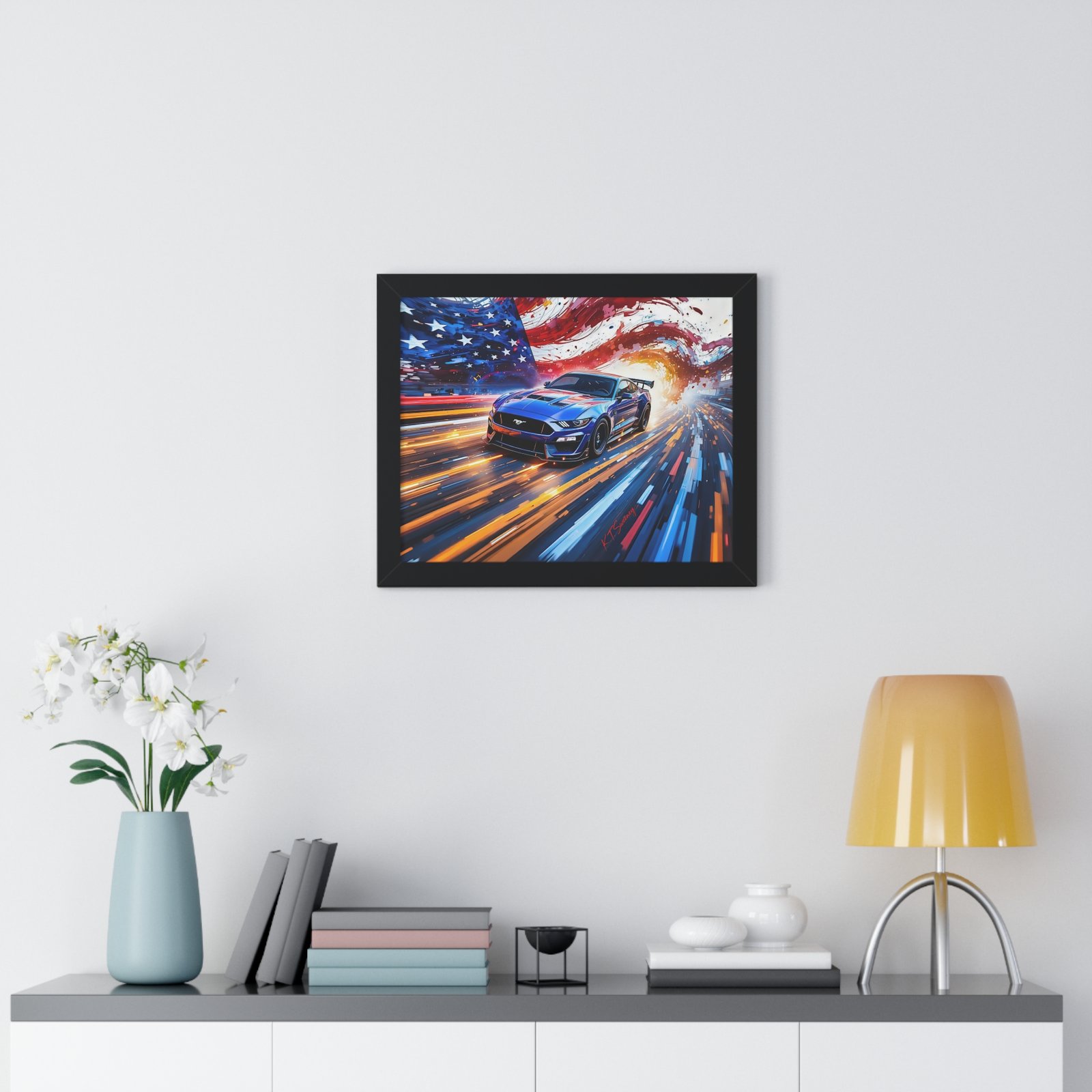 Limited Edition Mustang GT and American Flag | Classic Mustang Collector’s Artwork - Image 2