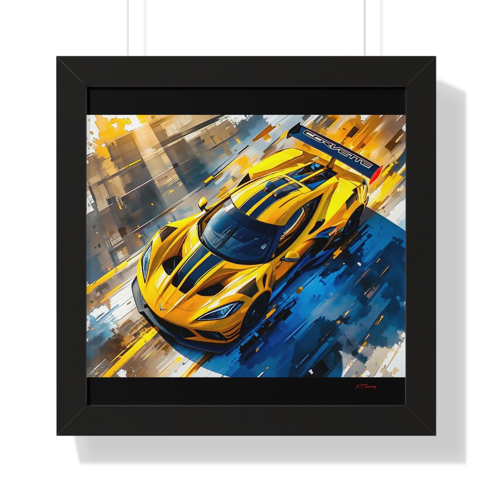 Exclusive Edition Yellow C8 Corvette Original Design | Collector’s Corvette Artwork