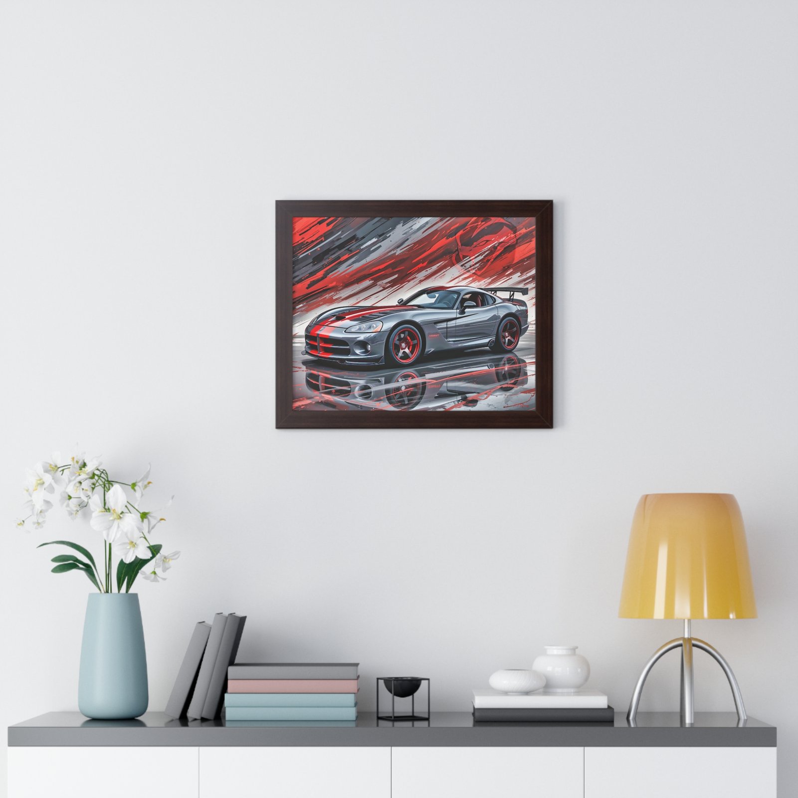 2010 Dodge Viper SRT-10 Final Edition Wall Art Framed Print in Gray with Red Stripes | Studio Edition Collector’s Artwork - Image 11