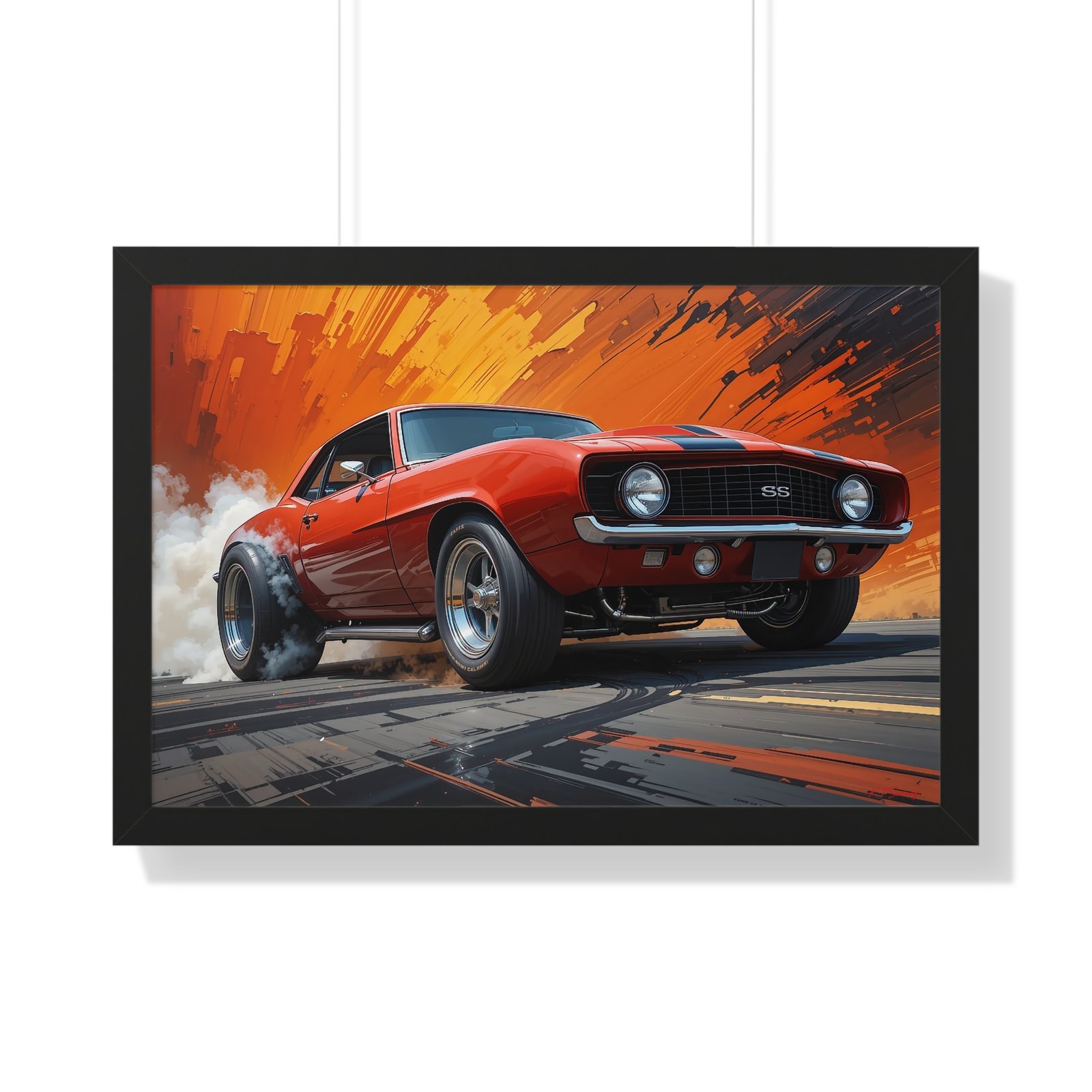 1969 Camaro Hot Rod Gasser Wall Art Framed Print in Classic Orange | Studio Edition Muscle Car Collector’s Artwork - Image 7