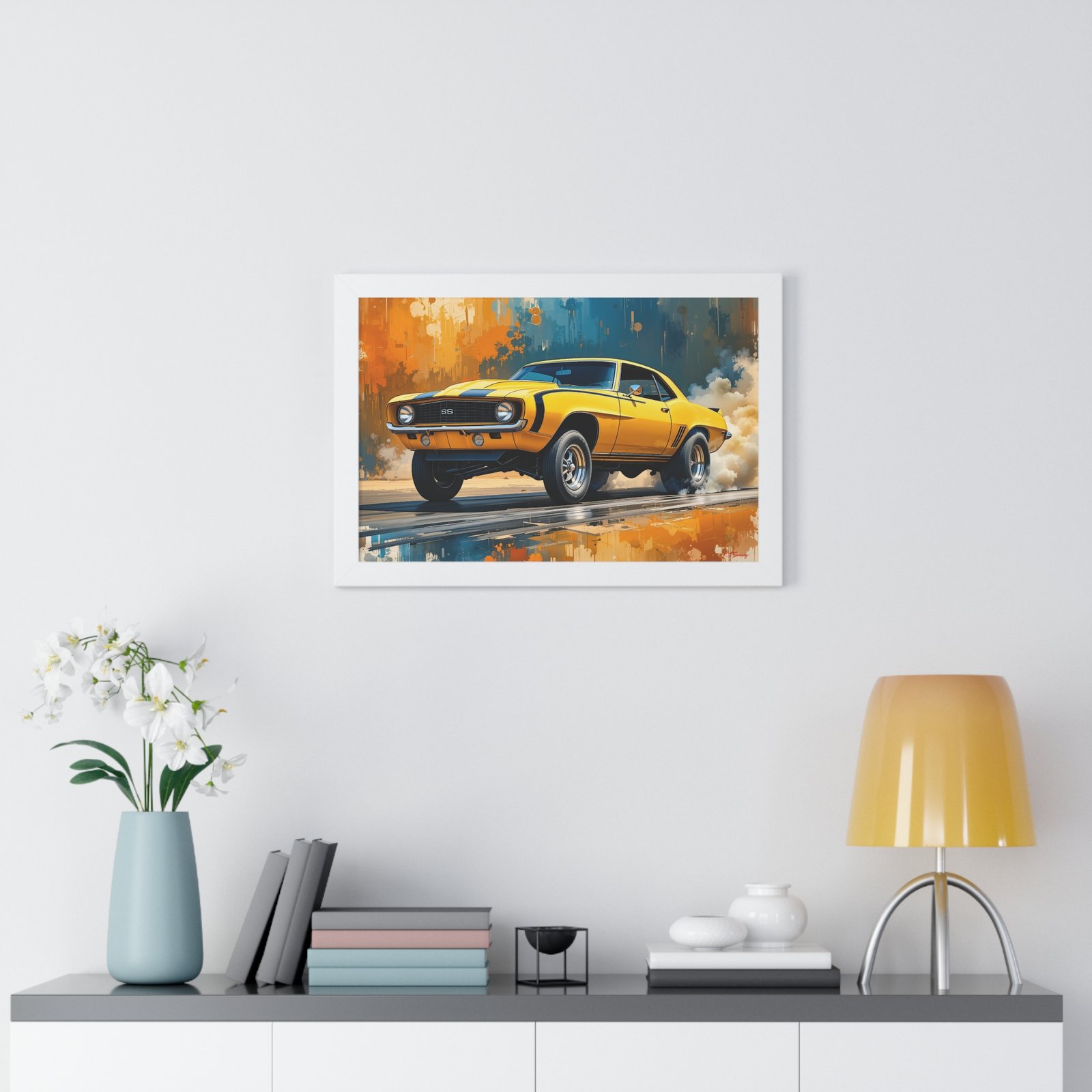 1969 Yellow Camaro Hot Rod Gasser Wall Art Framed Print | Studio Edition Collector’s Classic Camaro Artwork - Image 23