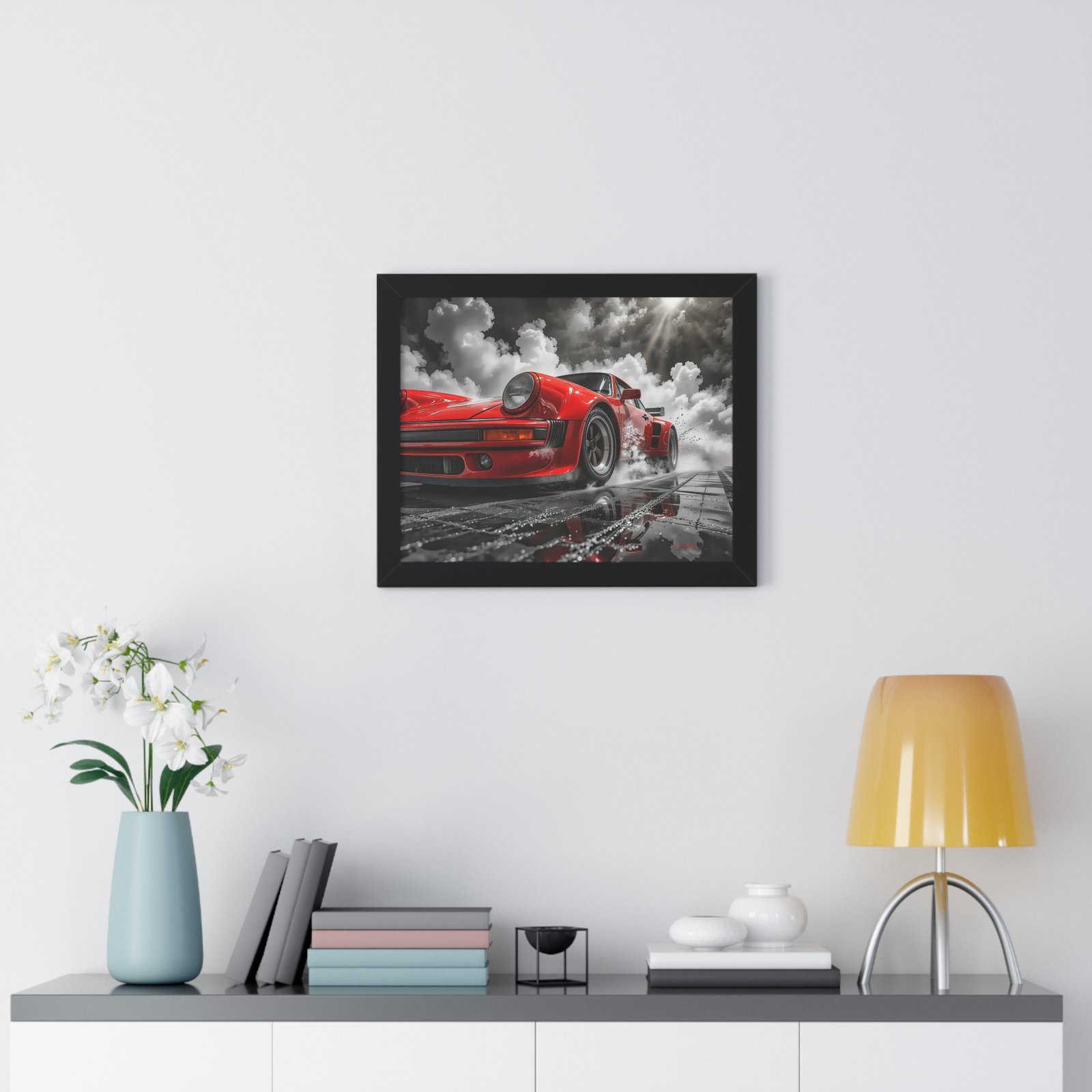 Limited Edition Porsche 930 Turbo Wall Art Framed Print in Red | Classic Porsche Collector’s Artwork - Image 2