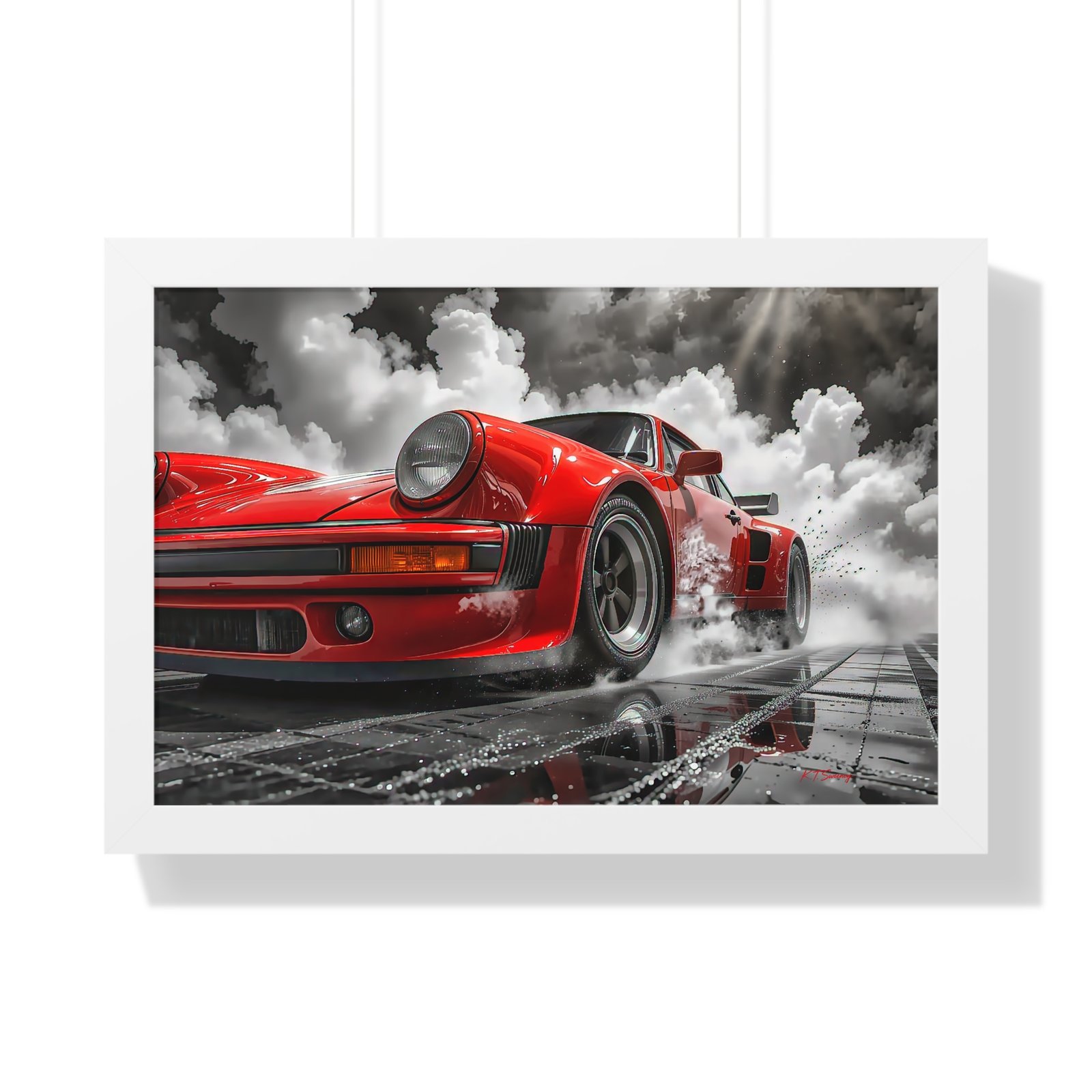 Limited Edition Porsche 930 Turbo Wall Art Framed Print in Red | Classic Porsche Collector’s Artwork - Image 22